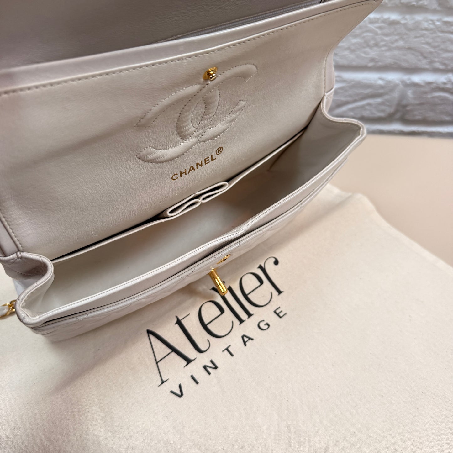 Chanel Rare 1989 Classic Double Flap Medium in Ivory