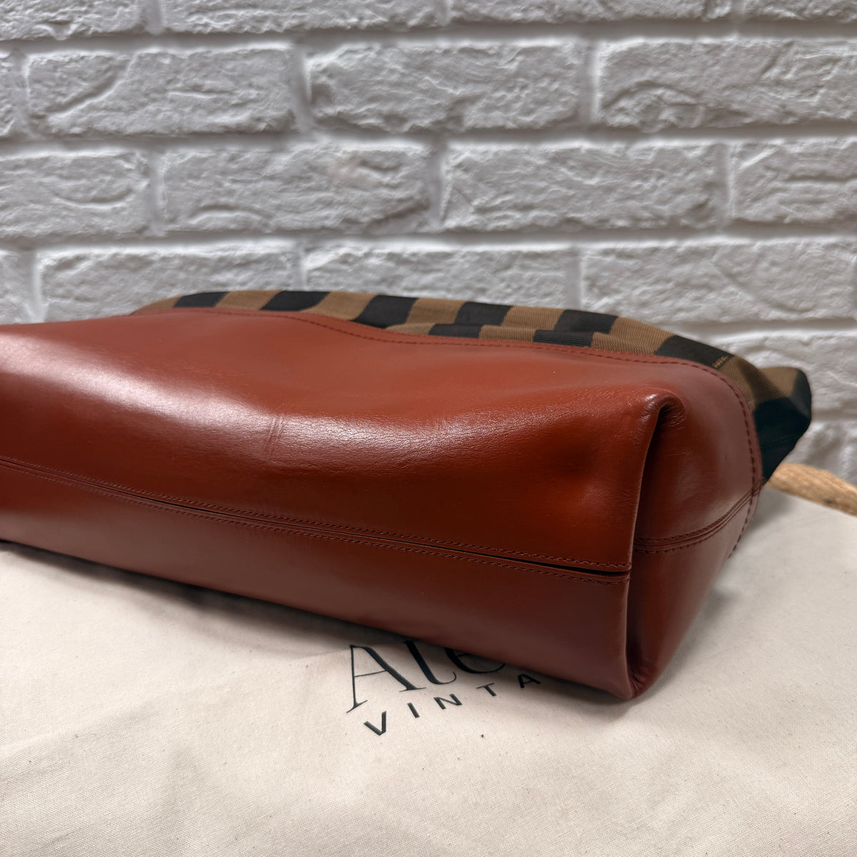 Fendi 1990s Pequin Tote