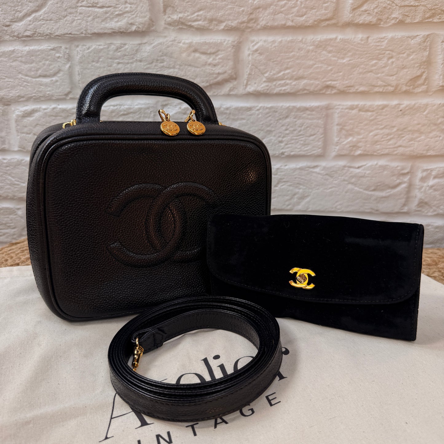 Chanel 1996 Vanity Style Two Way bag with pouch