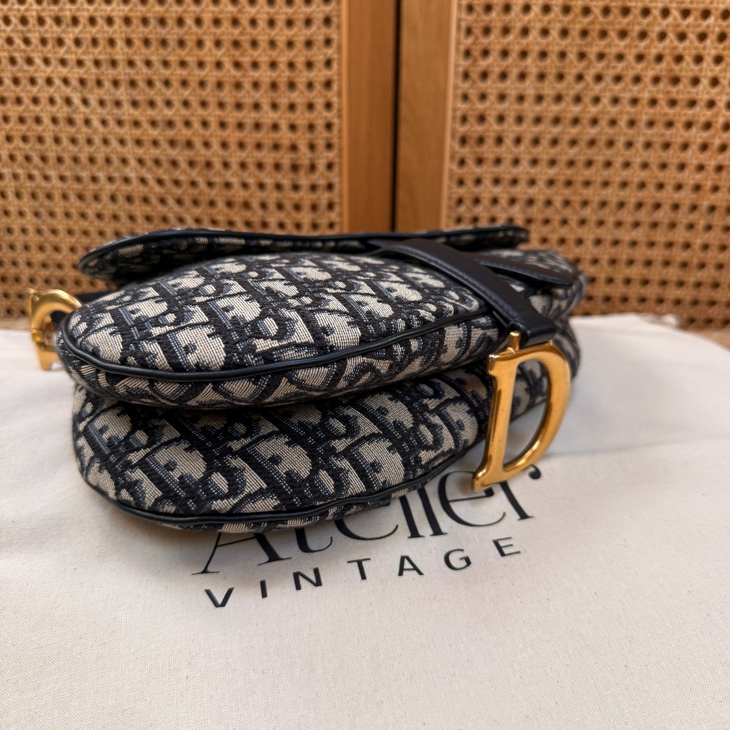 Dior 2019 Saddle Bag in Navy Oblique