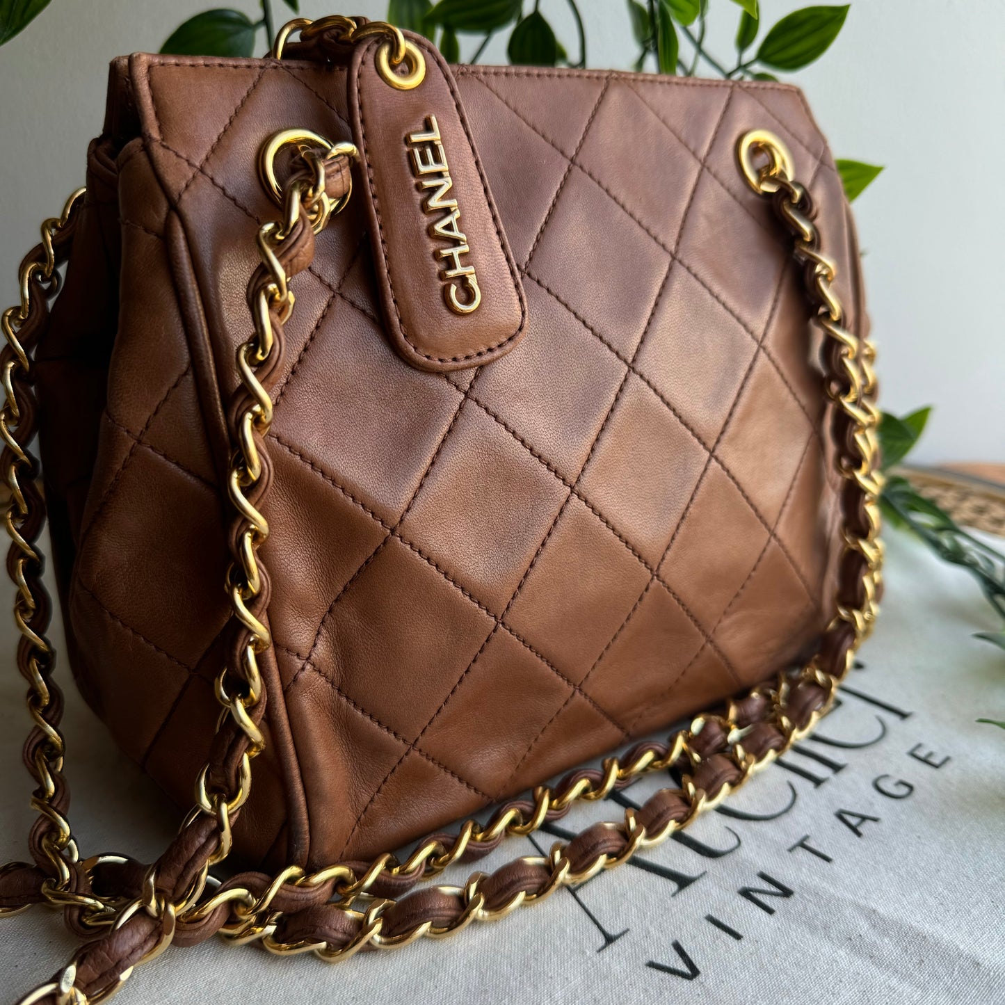 Chanel 1994 CC Lambskin Quilted Shoulder Bag