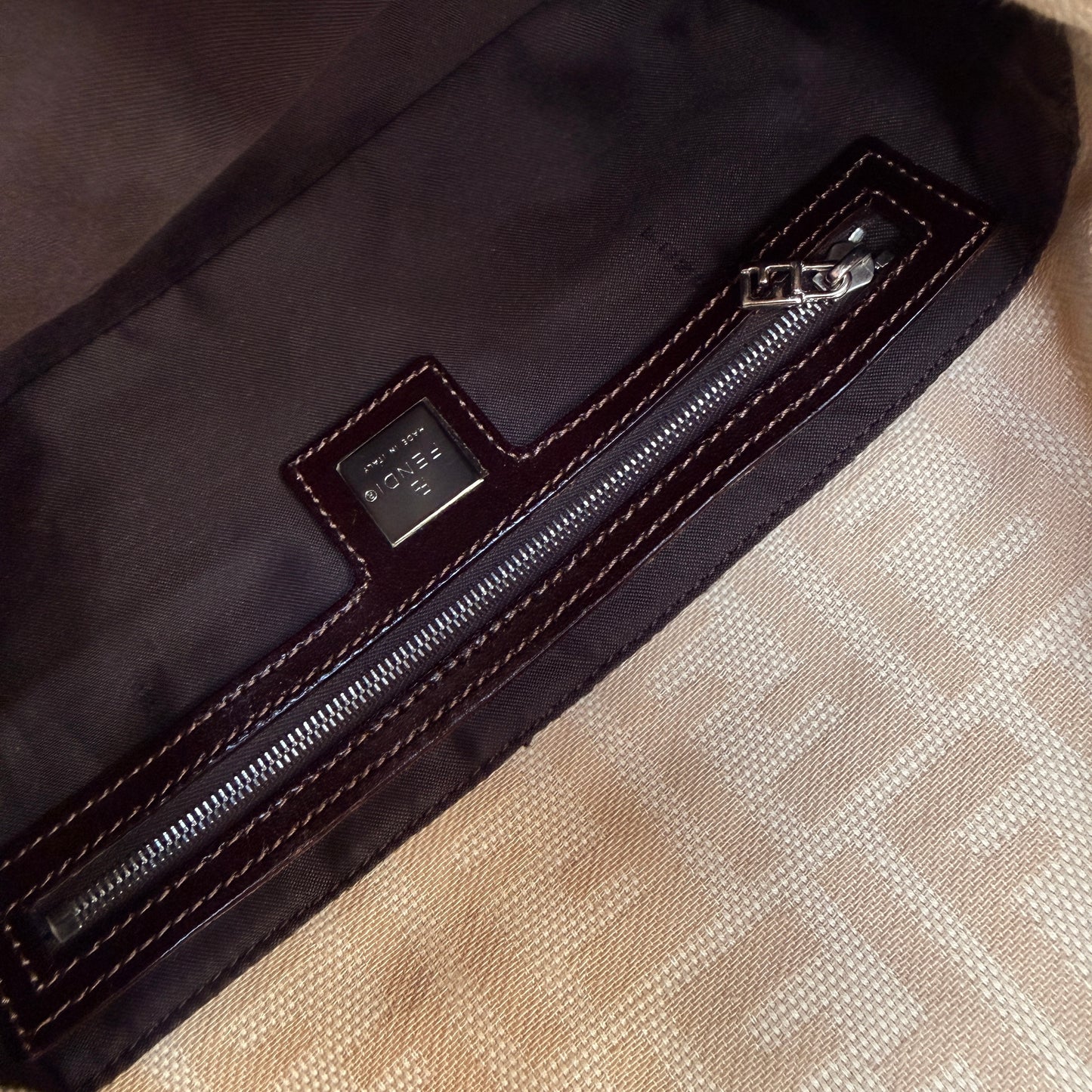 Fendi 1990s Original Baguette in Beige Canvas