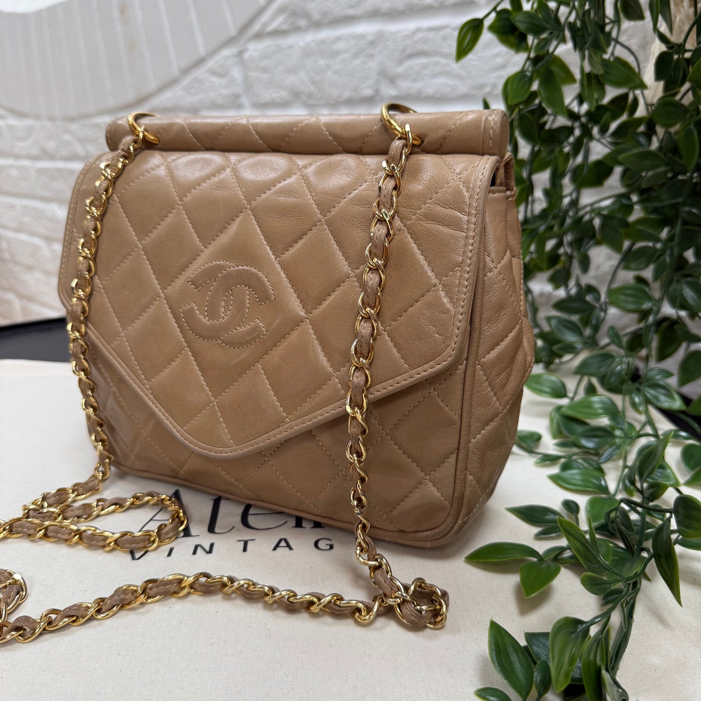 Chanel 1989 Rare Dark Beige Tassel Envelope Flap