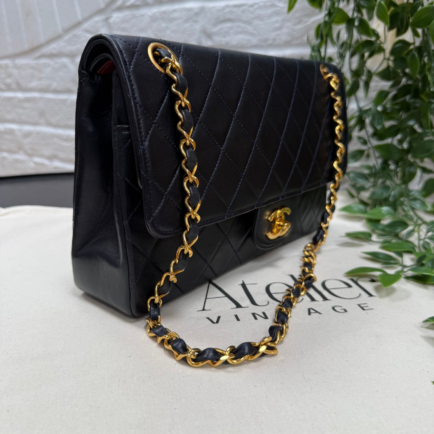Chanel 1986 Navy Double Flap Medium