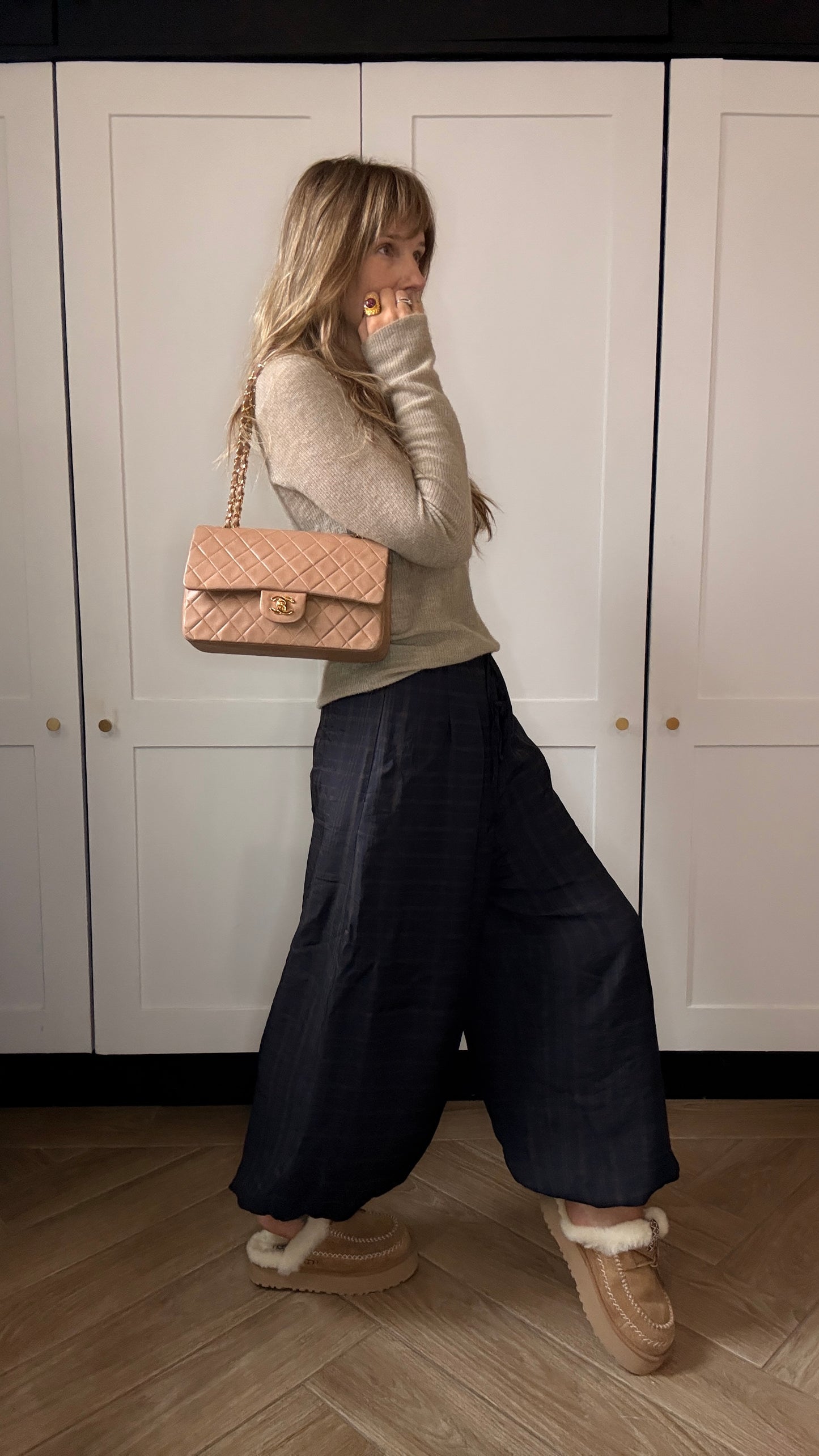 Chanel 1989 Rare Tan Lambskin Leather Classic Double Flap in Medium with 24k Gold Hardware