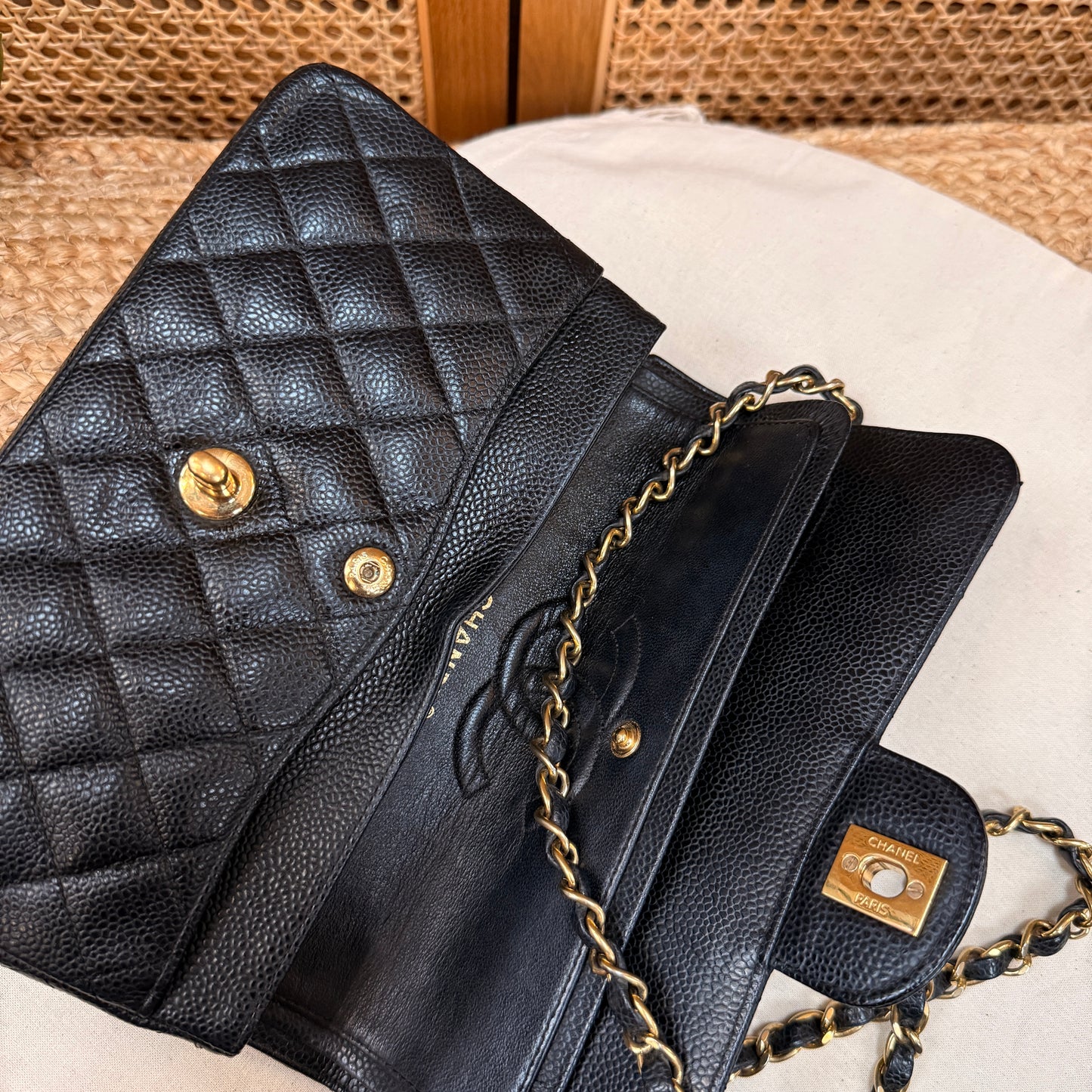 Chanel Rare 2006 Caviar Black Classic Double Flap Small
