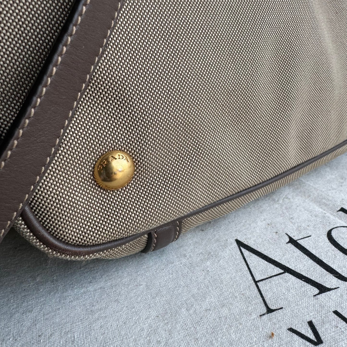 Prada Vintage Canvas Two Way Tote