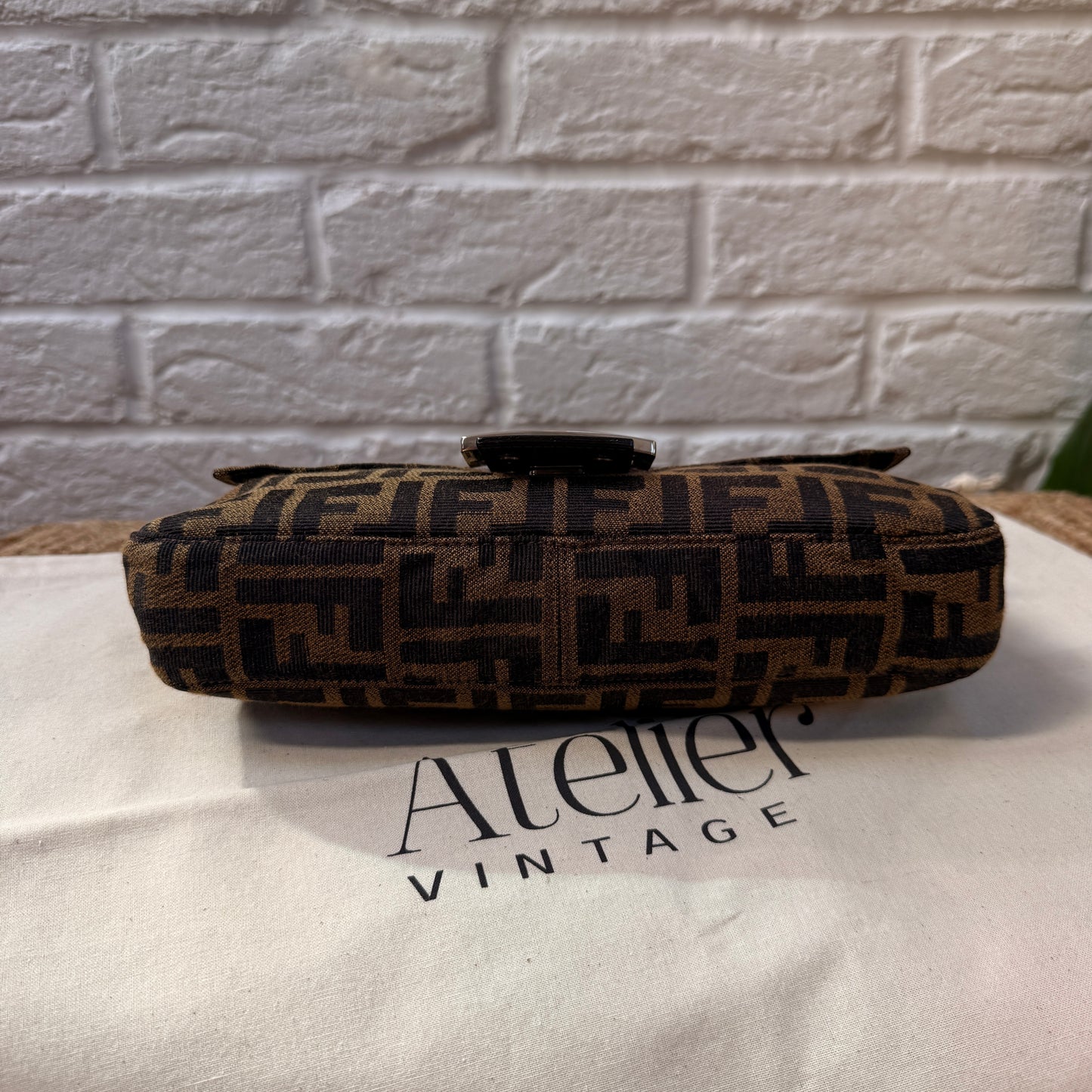 Fendi 1990s Original Baguette in Brown Zucca Print Canvas