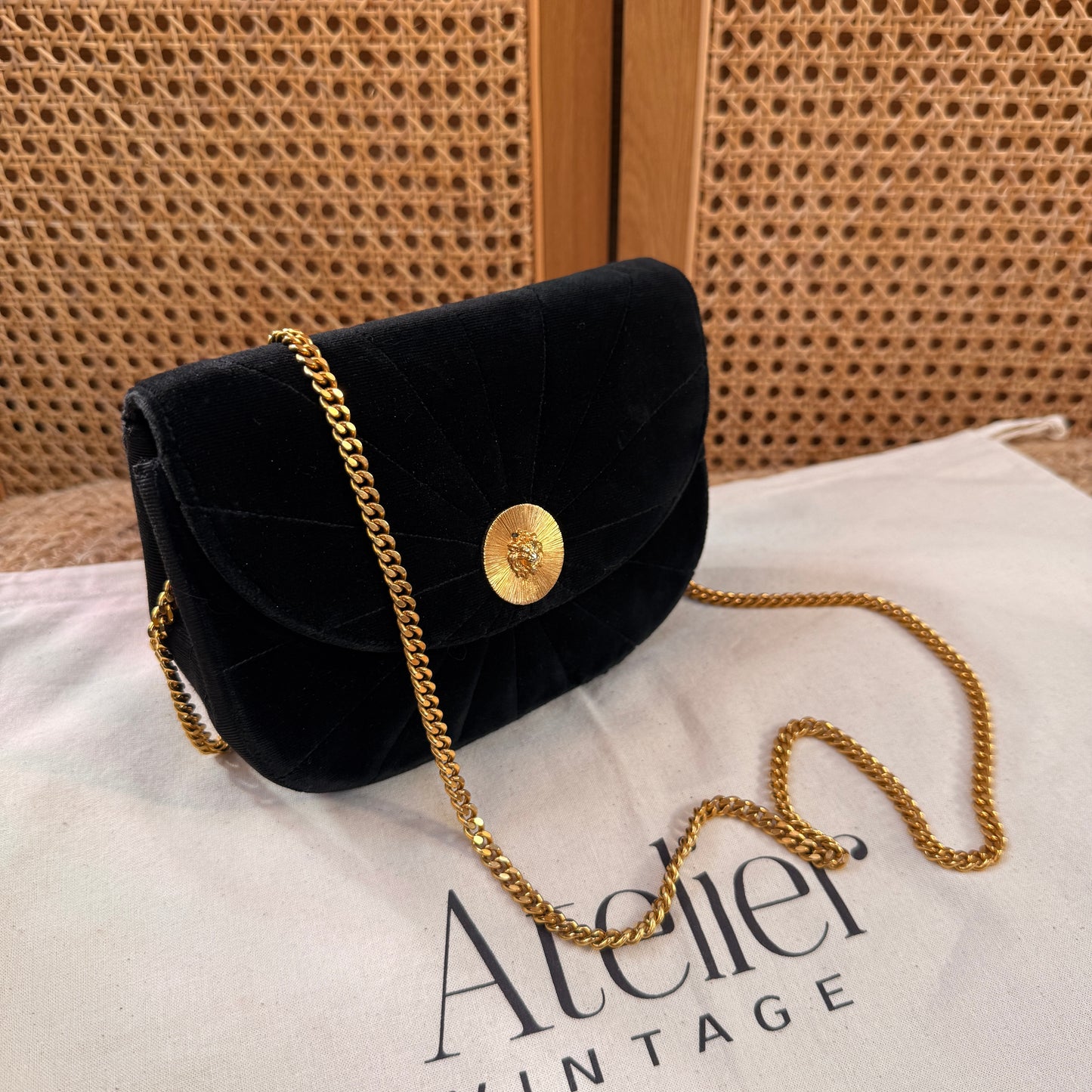 Chanel Early 1980s ULTRA RARE Sunburst Lions Head Single Flap