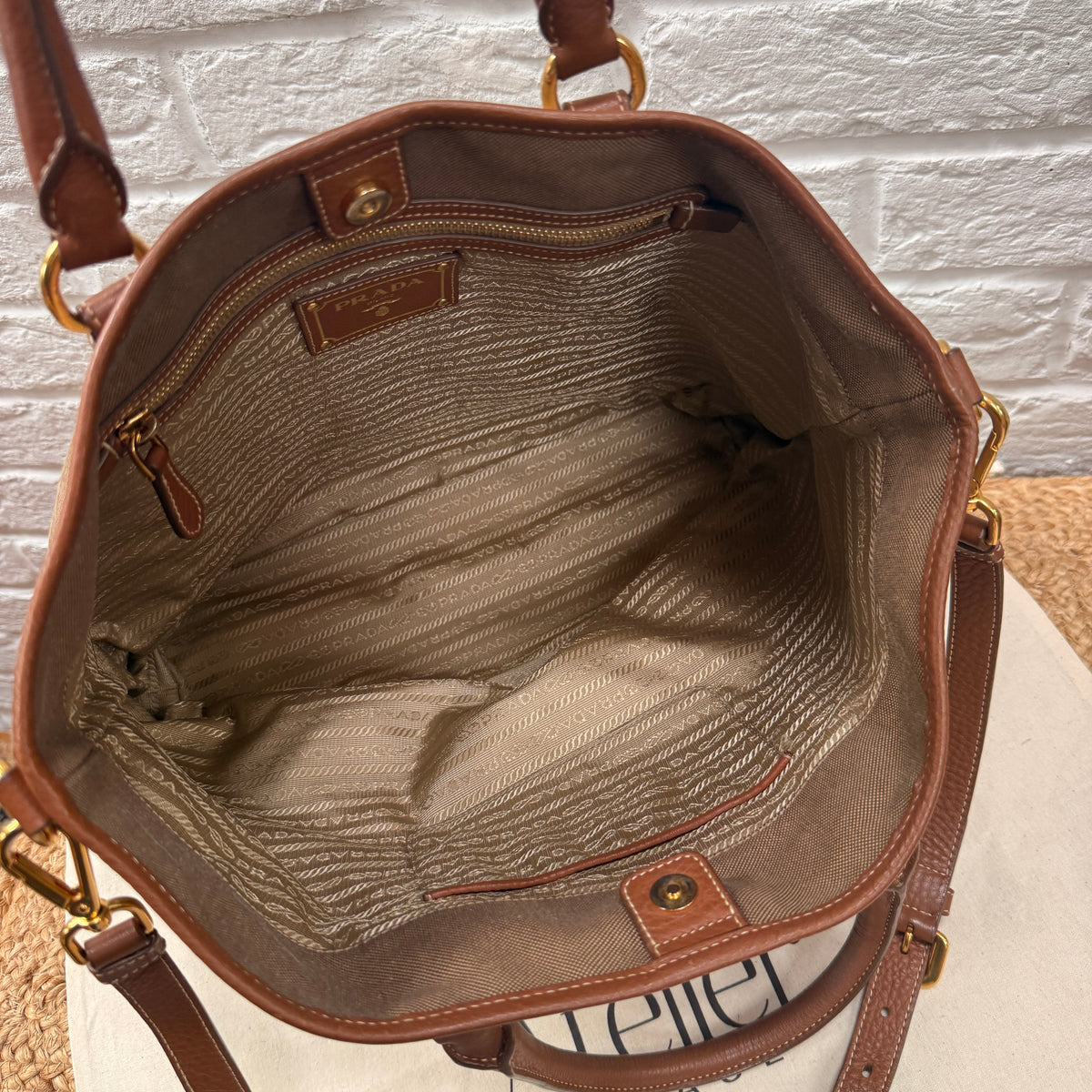 Prada 1990s Canapa Two Way Tote