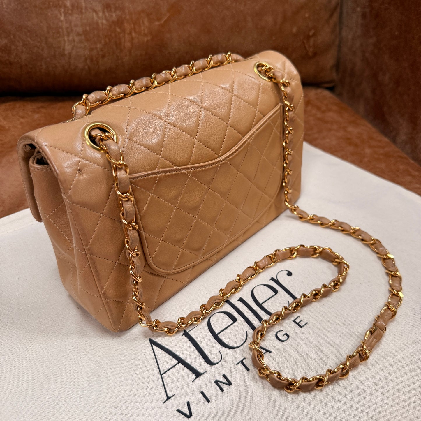 Chanel 1997 Rare Dark Beige Classic Double Flap Small