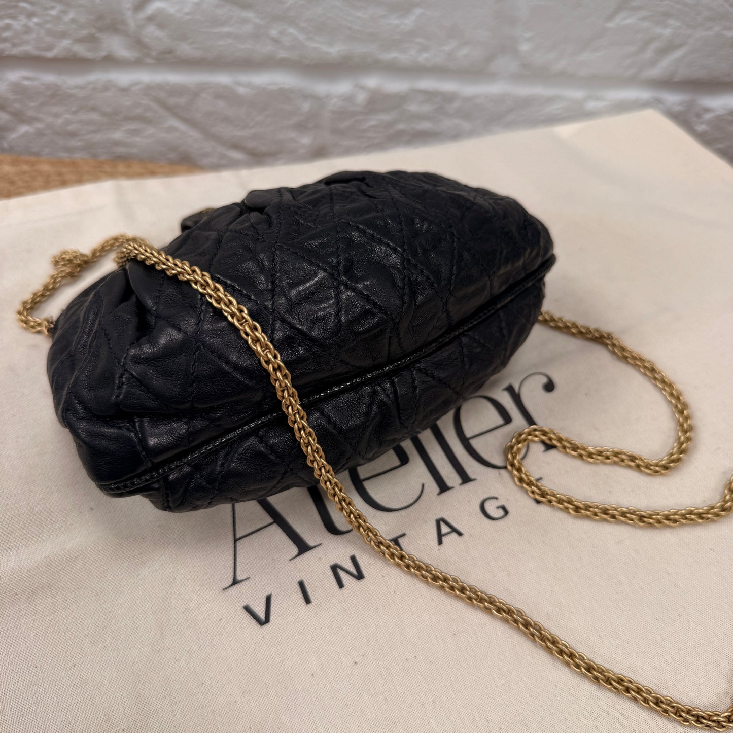 Chanel ULTRA RARE Early 1980s Navy Lambskin & Lizard Skin Kiss lock Frame Bag