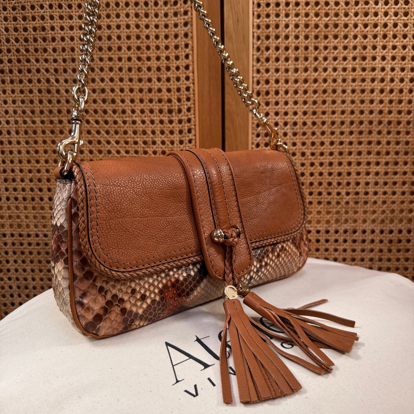 Gucci 2000s Marrakech Python Two Way Chain Bag