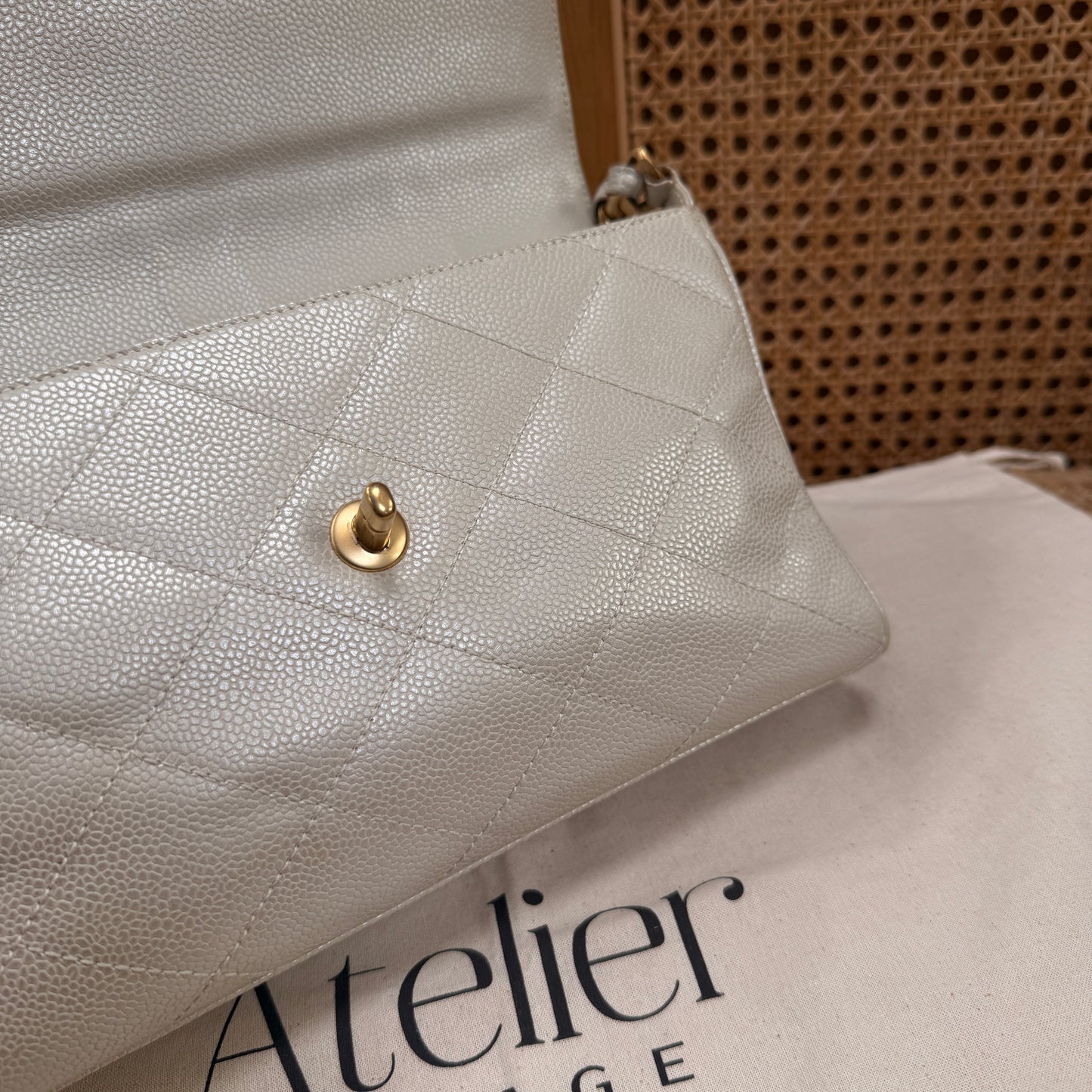 Chanel Ultra Rare 2000 pearlescent Caviar Single Flap