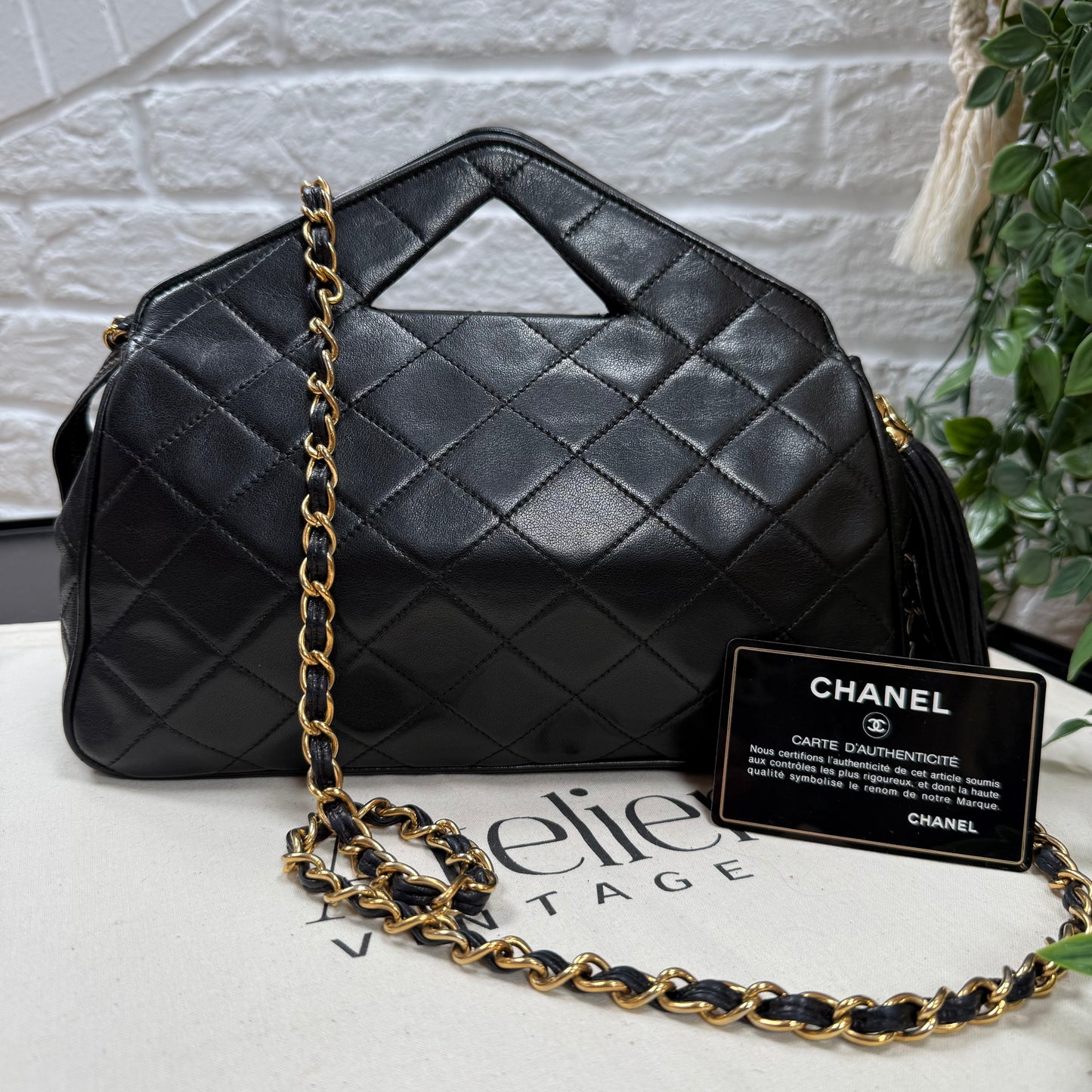 Chanel 1989 Chanel Two Way Top Handle & Cross Body Zip Top