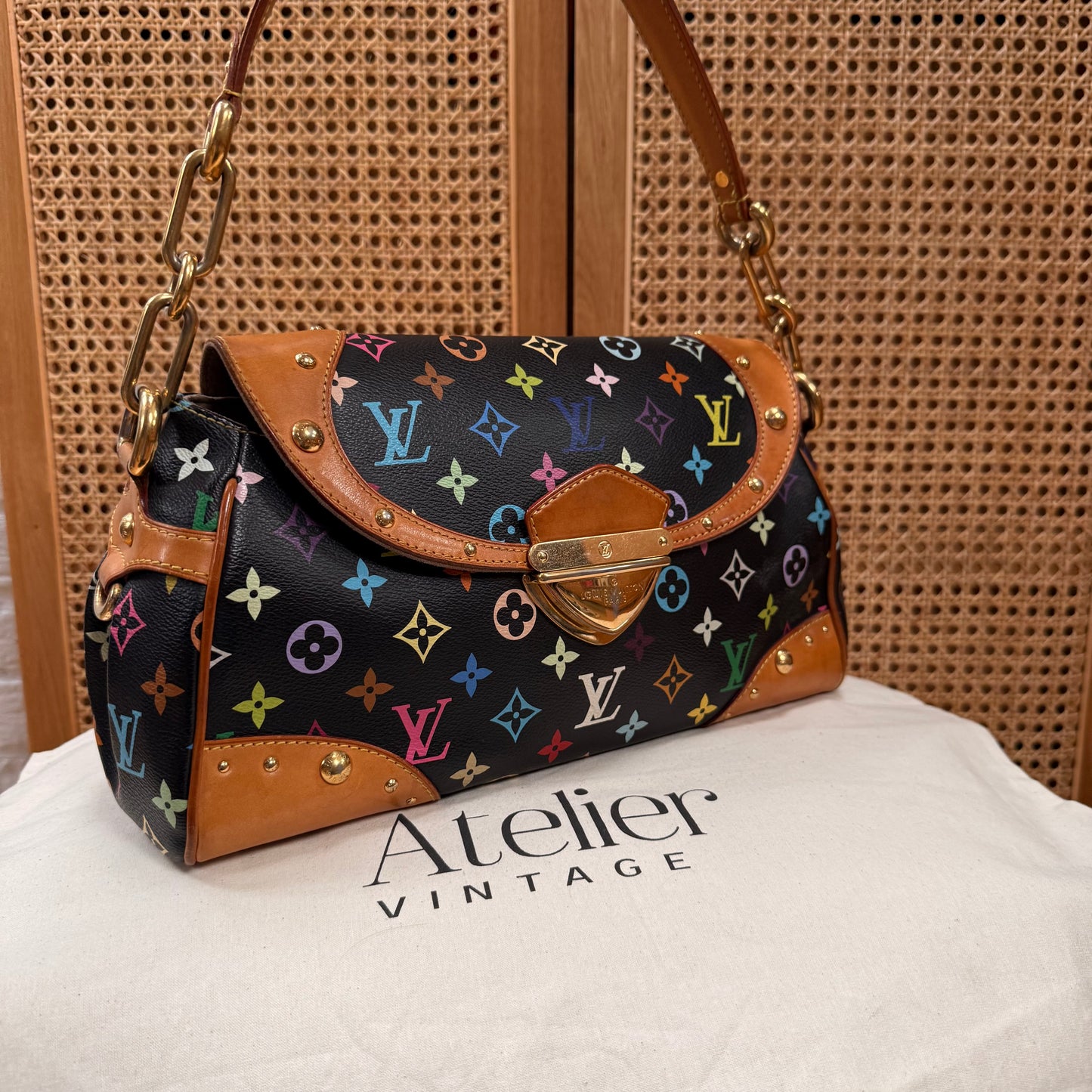 Louis Vuitton 2003 Murakami Black Monogram Beverly MM
