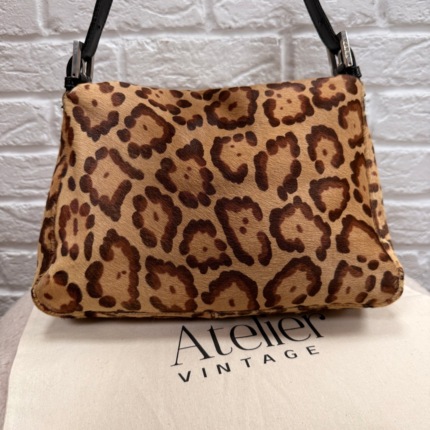 Fendi 1990s Original Fendi Mamma Baguette In Leopard Print Pony Hair