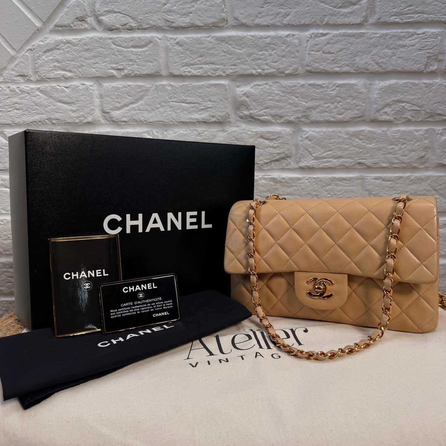 Chanel 1997 Beige Classic Double Flap Small