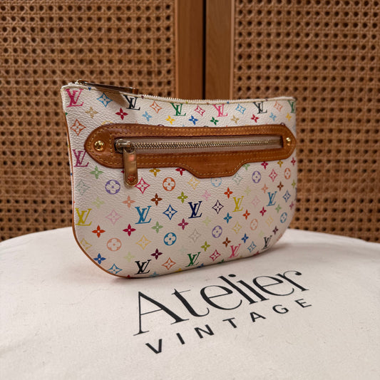 Louis Vuitton 2002 Rare Large Murakami Pouch in white multicolor