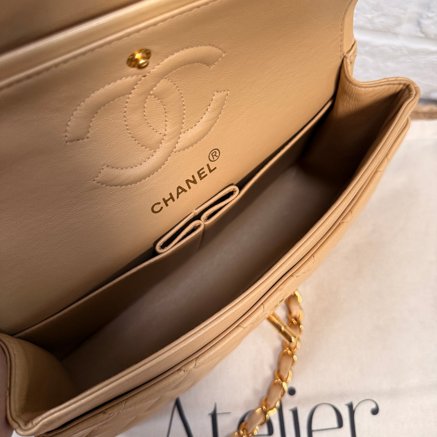 Chanel 1997 Beige Classic Double Flap Small