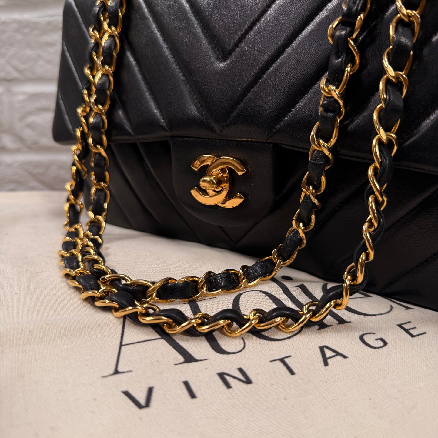 Chanel 1991 Rare & Limited Edition Chevron Classic double flap medium