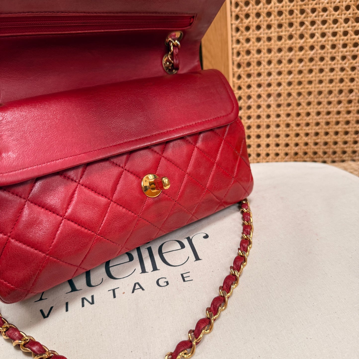Chanel 1989 Red Classic Double Flap Small
