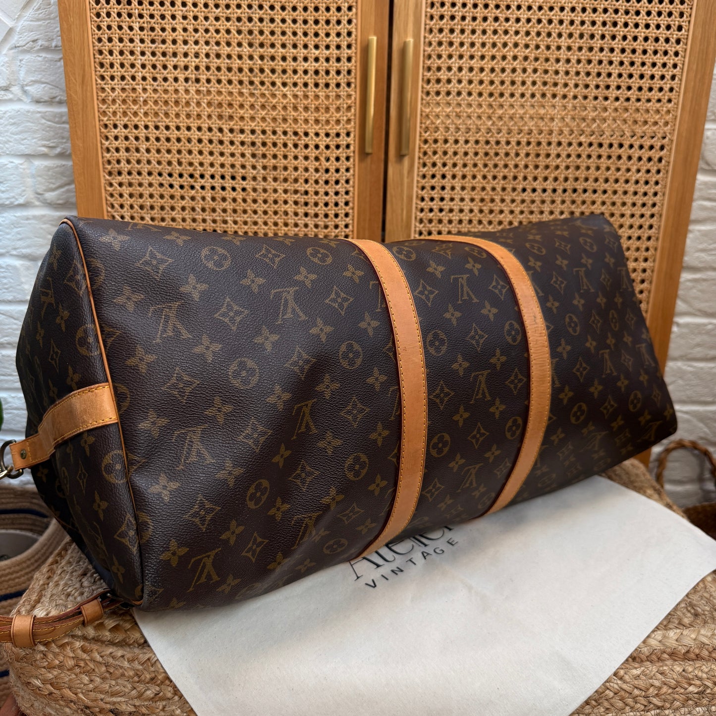 Louis Vuitton 1990 Keepall Bandoulier 50 with luggage tag & handle strap