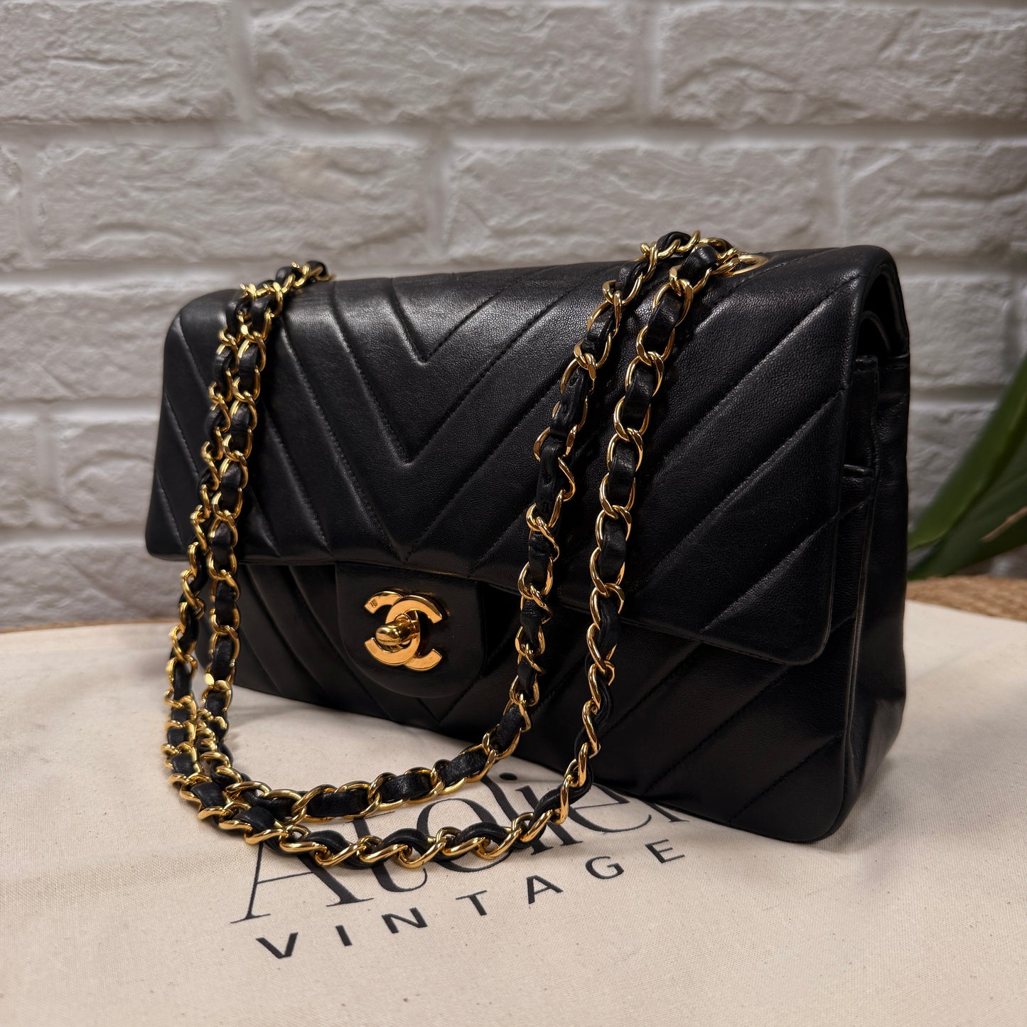 Chanel 1991 Rare & Limited Edition Chevron Classic double flap medium