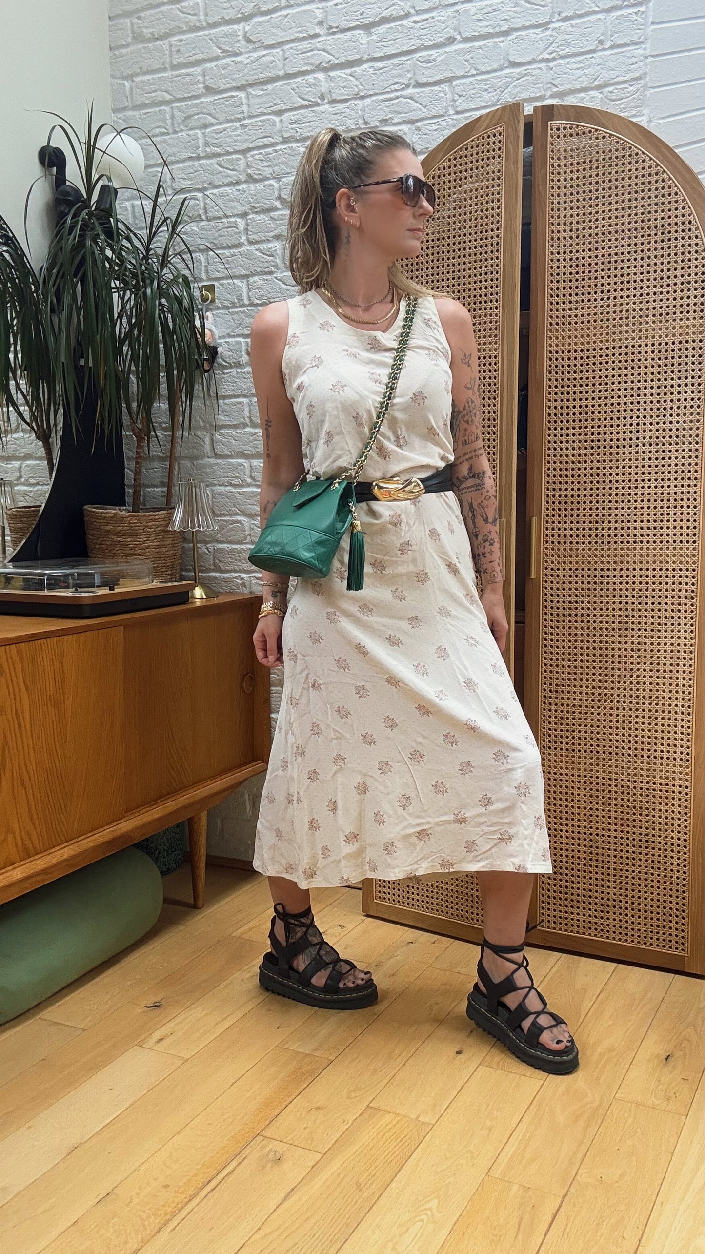 Chanel 1989 Emerald Green Cross Body Envelope Flap tassel bag