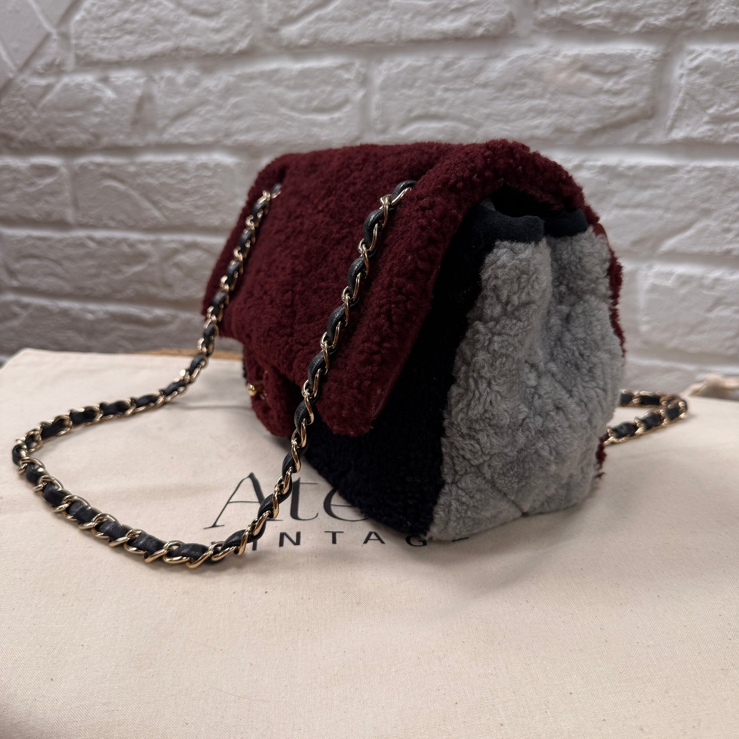 Chanel 2019 Shearling Tri Color Single Flap