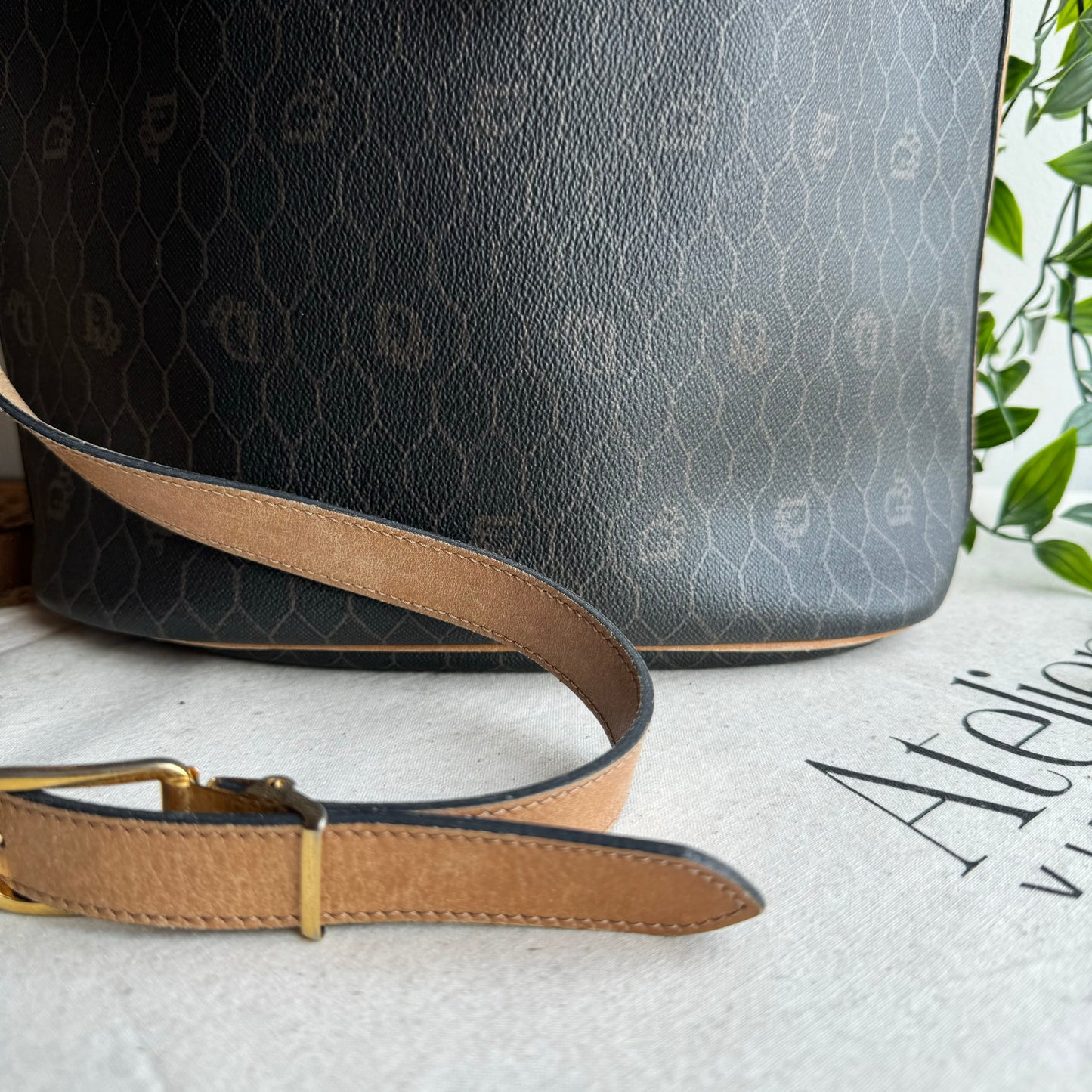Dior 1980s Honeycomb Bucket Bag with Pouch
