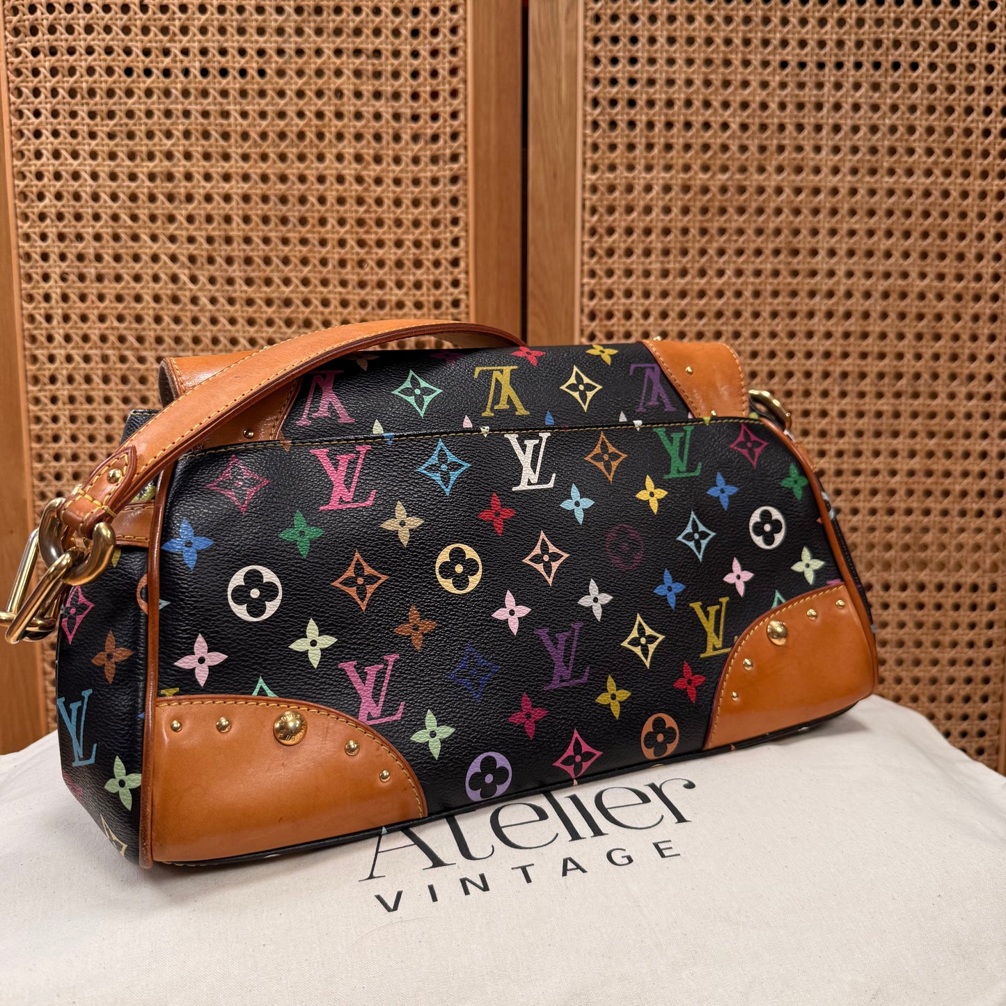 Louis Vuitton 2003 Murakami Black Monogram Beverly MM