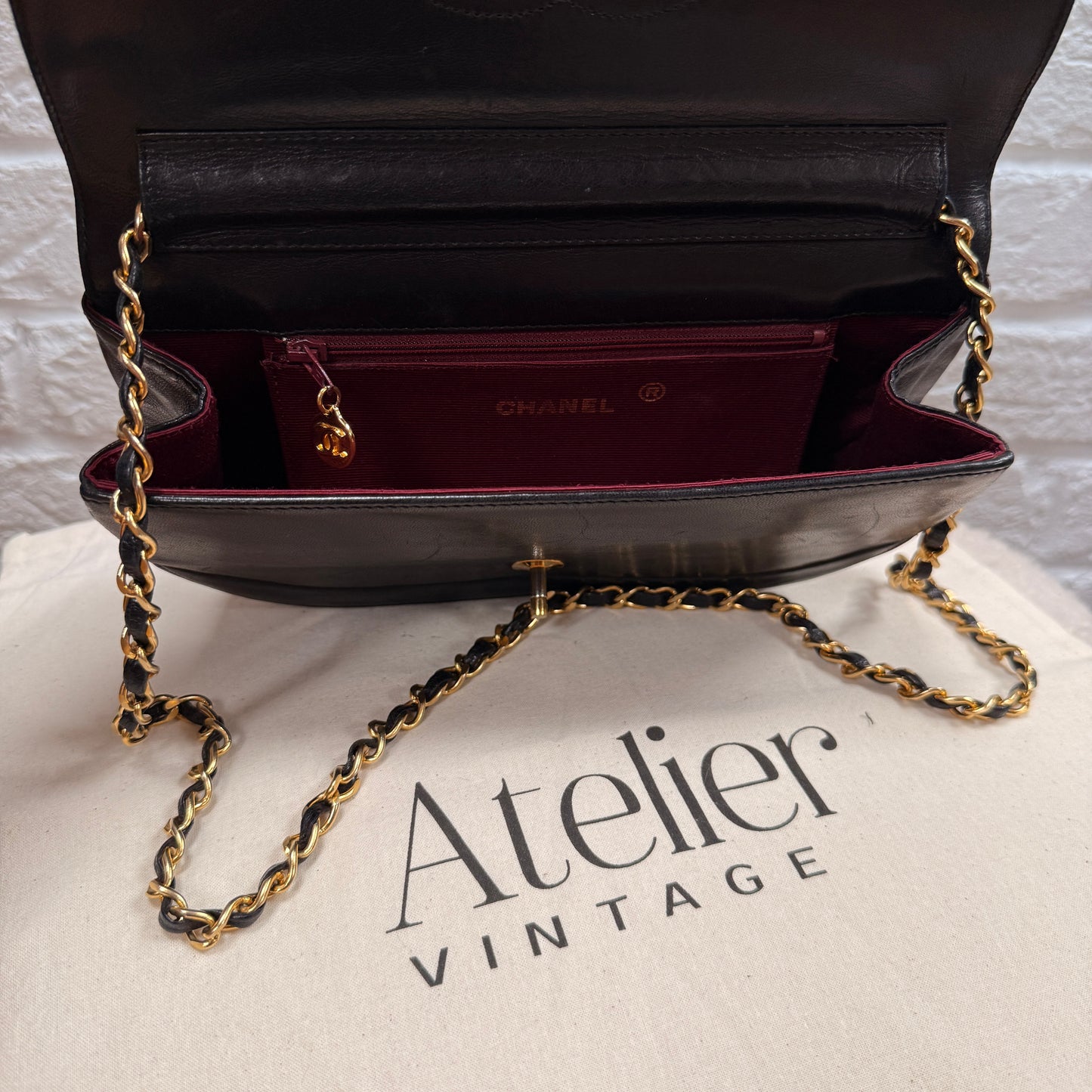 Chanel Early 1980s Quilted Half Moon CC Turnlock Single Flap