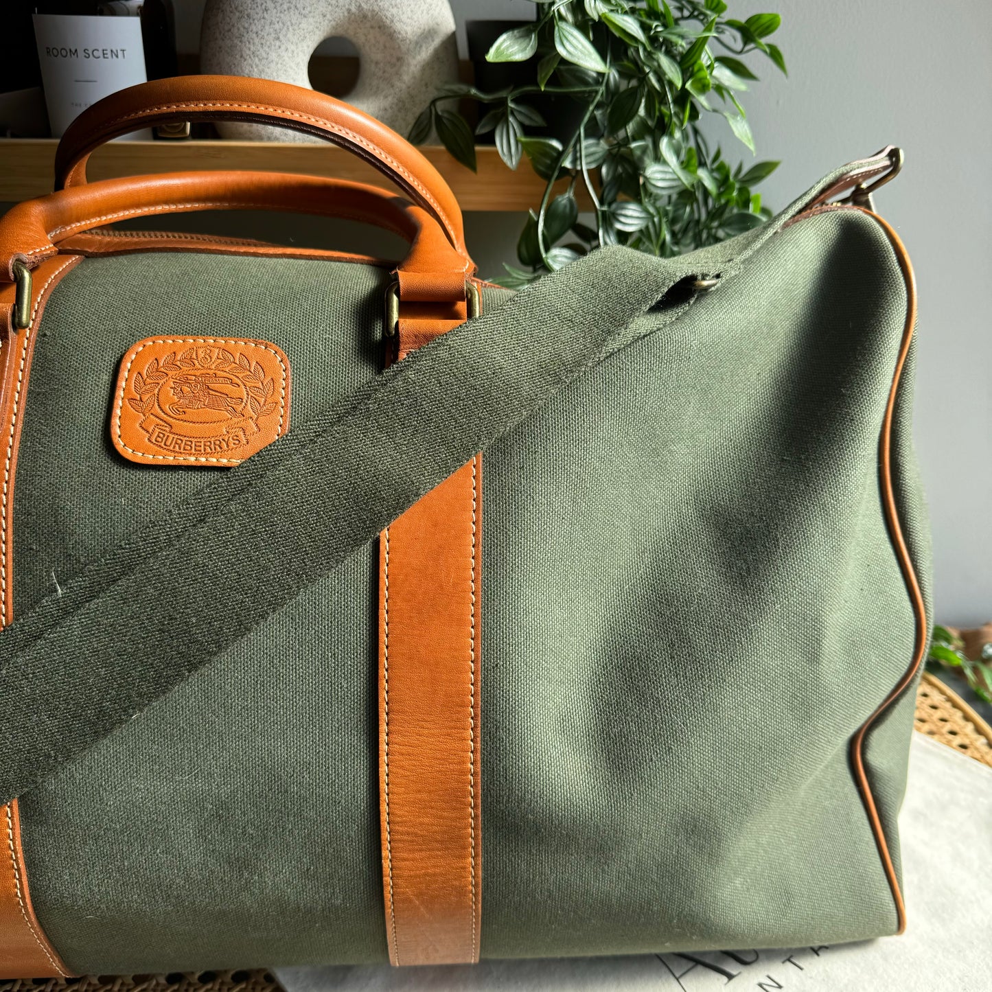 Burberry 1980s Canvas & Leather Two Way Holdall