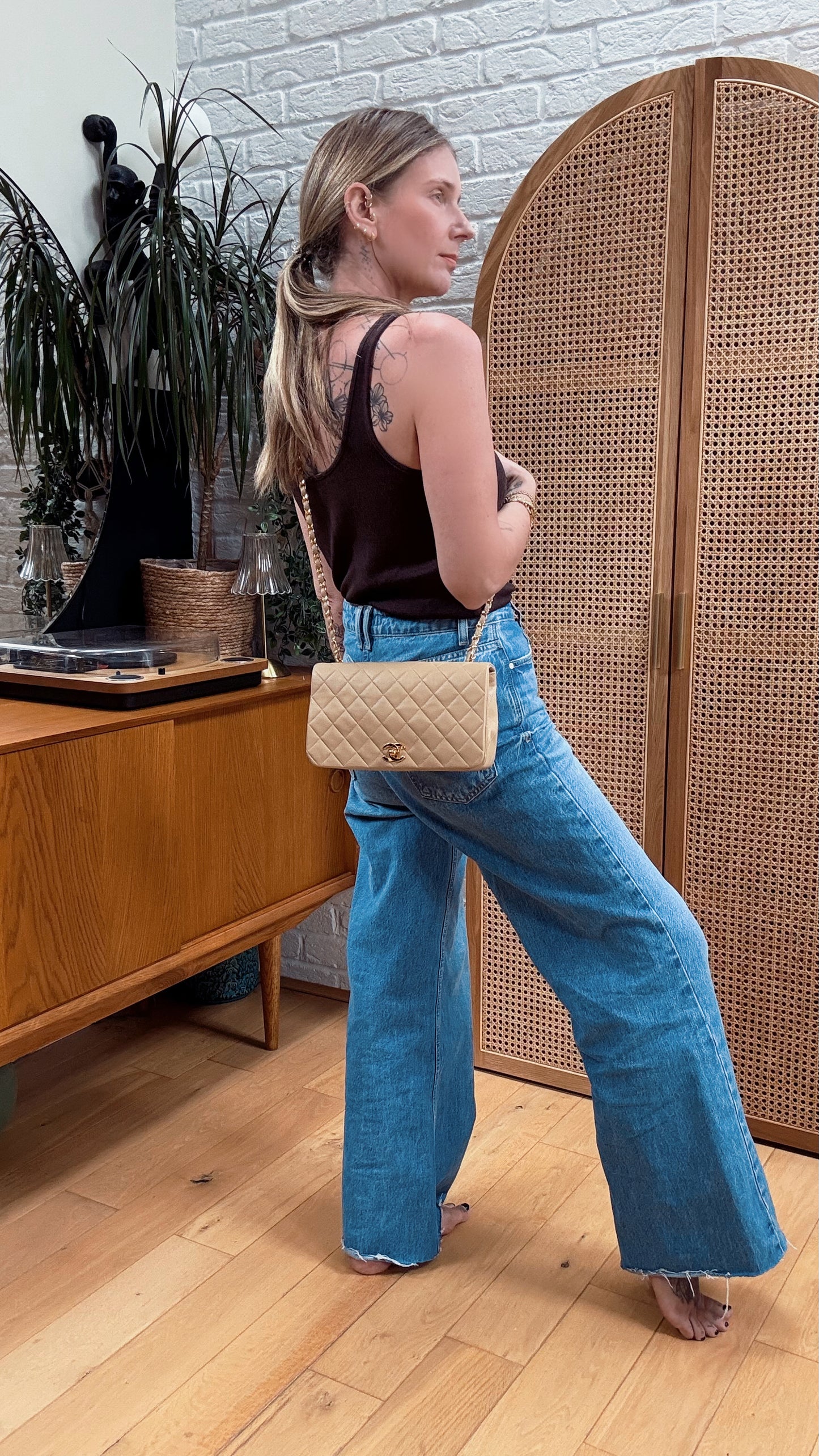 Chanel 1989 Rare Dark Beige Full Flap