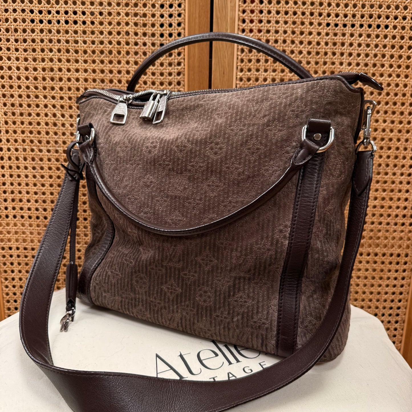 Louis Vuitton 2011 Antheia in Monogram Brown Suede & Leather Two Way