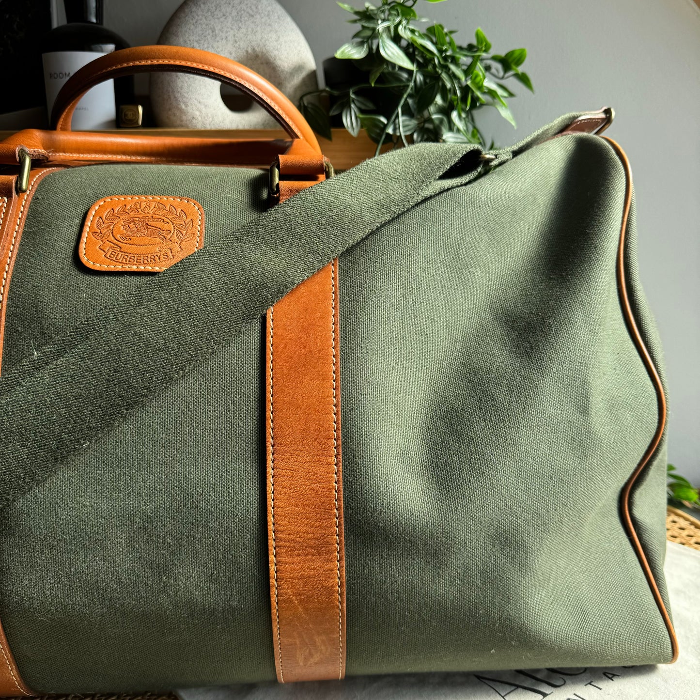 Burberry 1980s Canvas & Leather Two Way Holdall