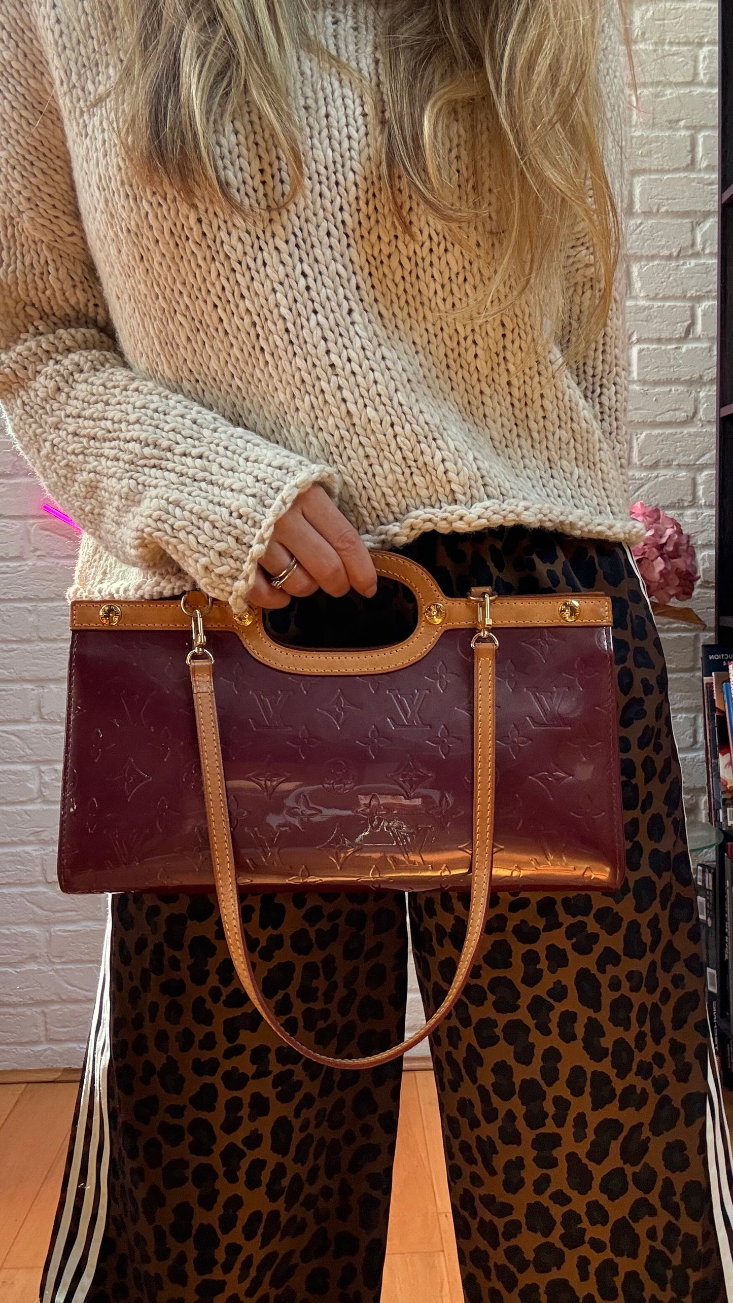 Louis Vuitton LOUIS VUITTON 2008 Bordeaux Roxburgh Vernis & Leather Two way