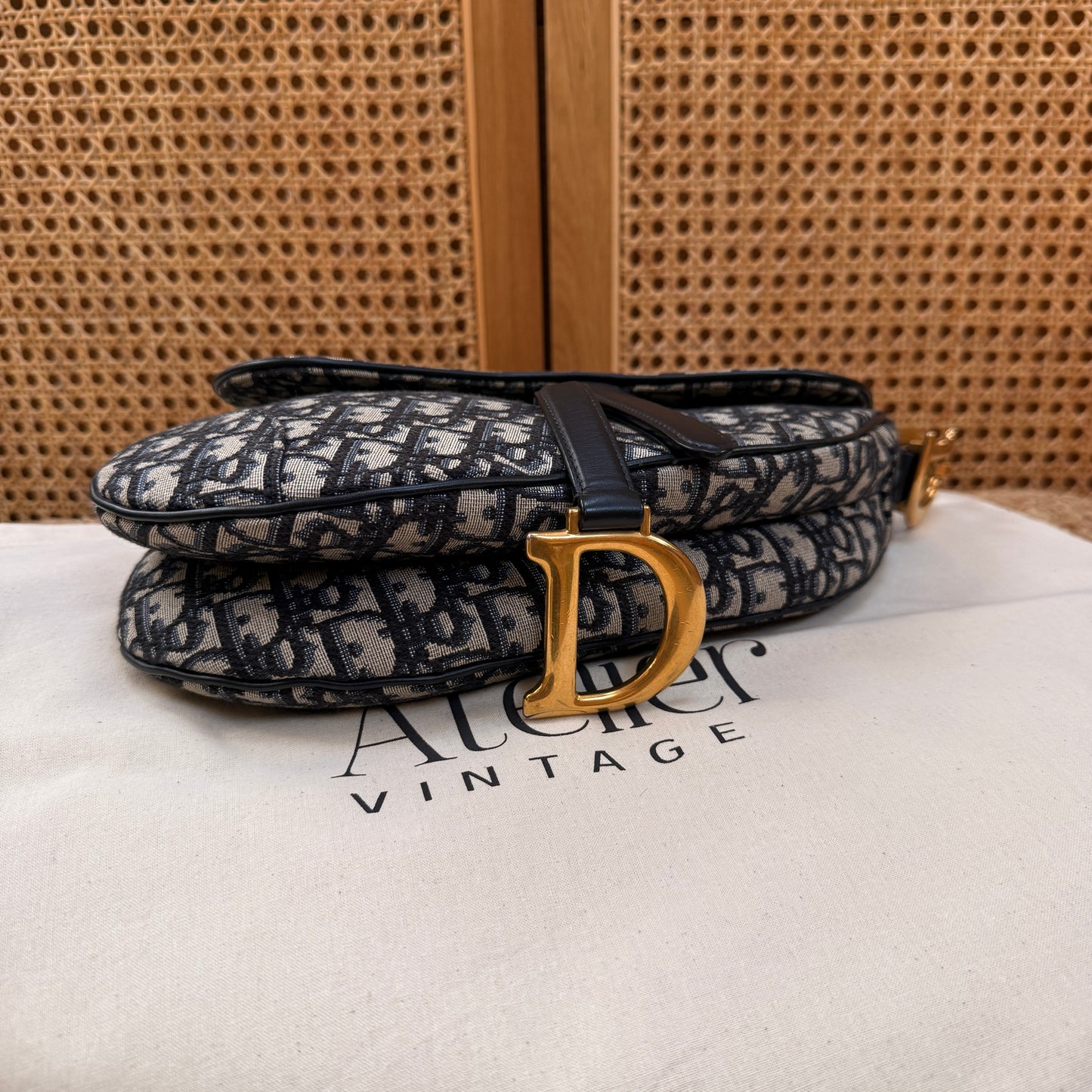 Dior 2019 Saddle Bag in Navy Oblique