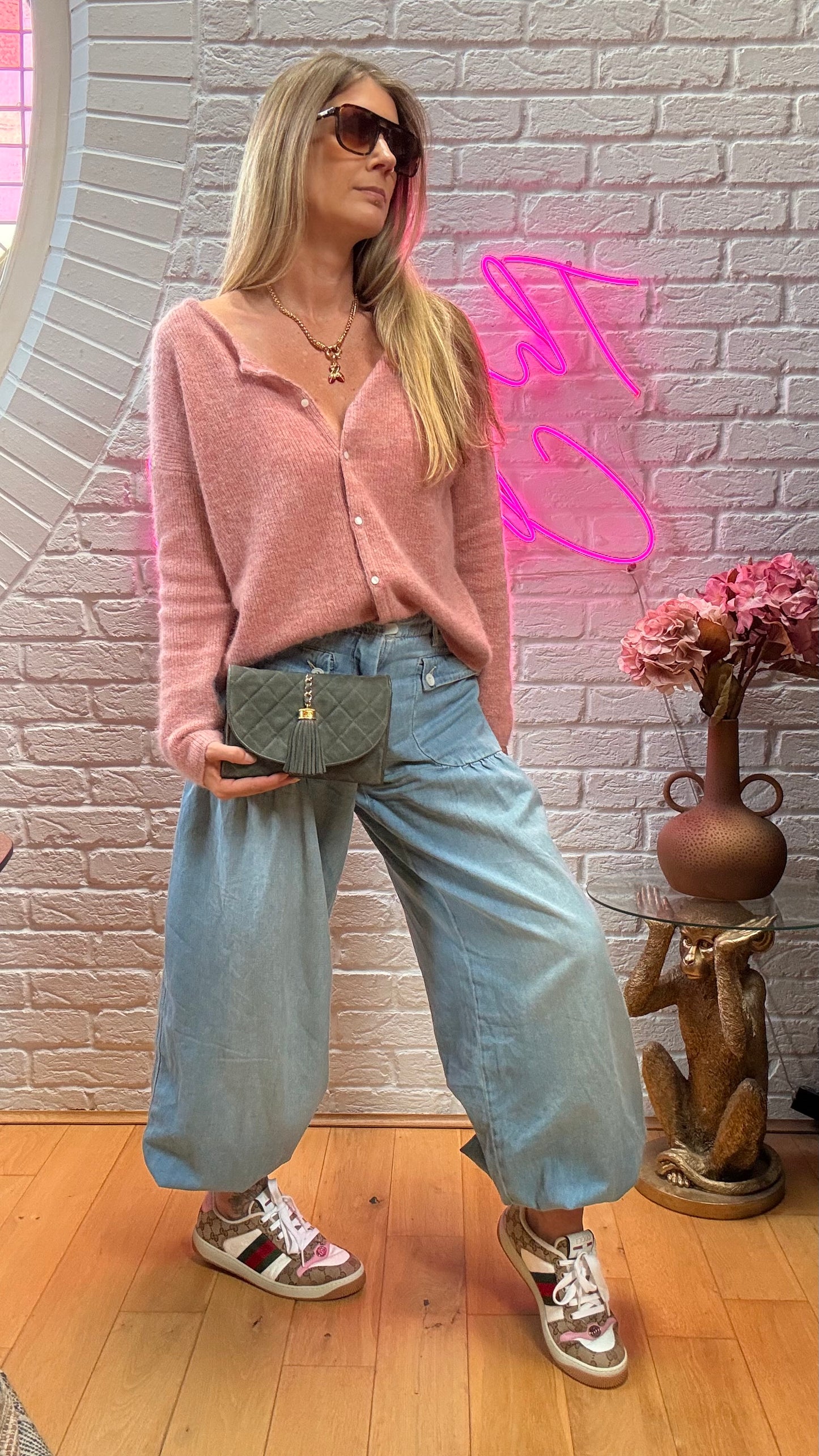 Chanel 1986 Grey Suede Tassel Clutch