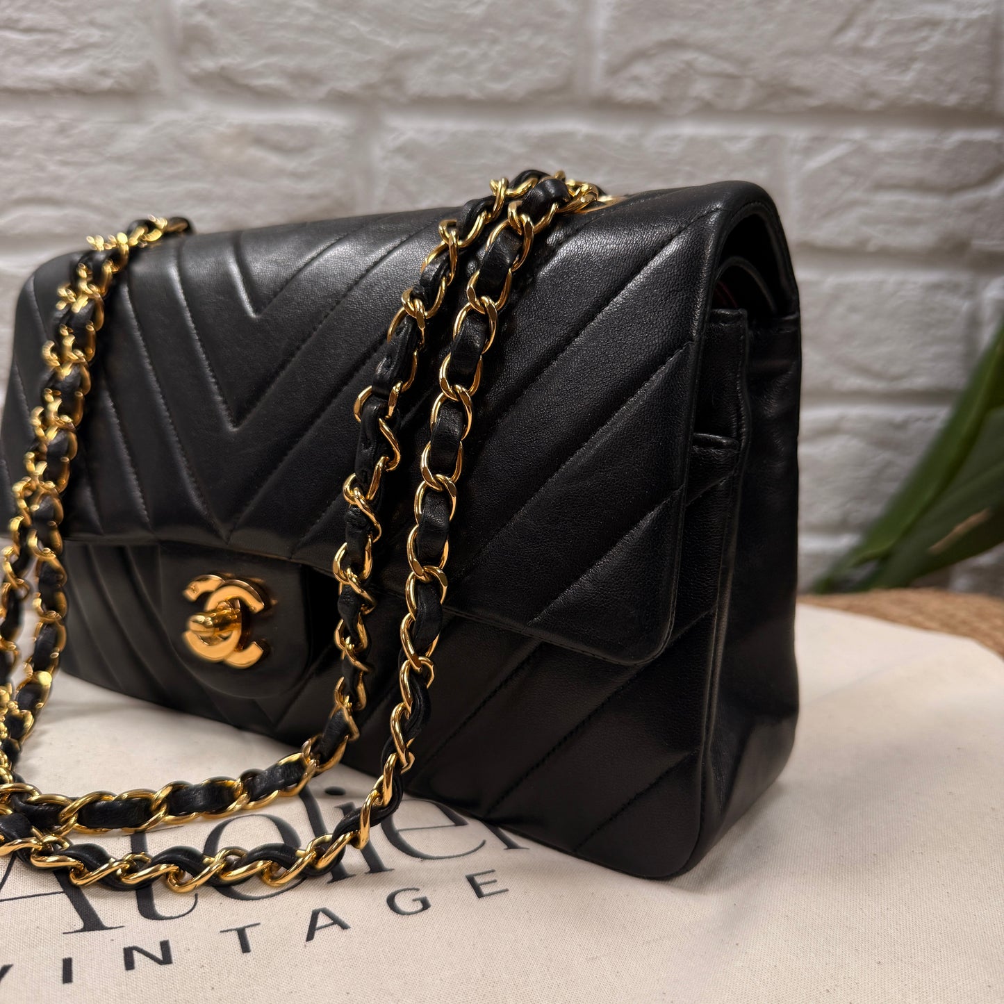 Chanel 1991 Rare & Limited Edition Chevron Classic double flap medium