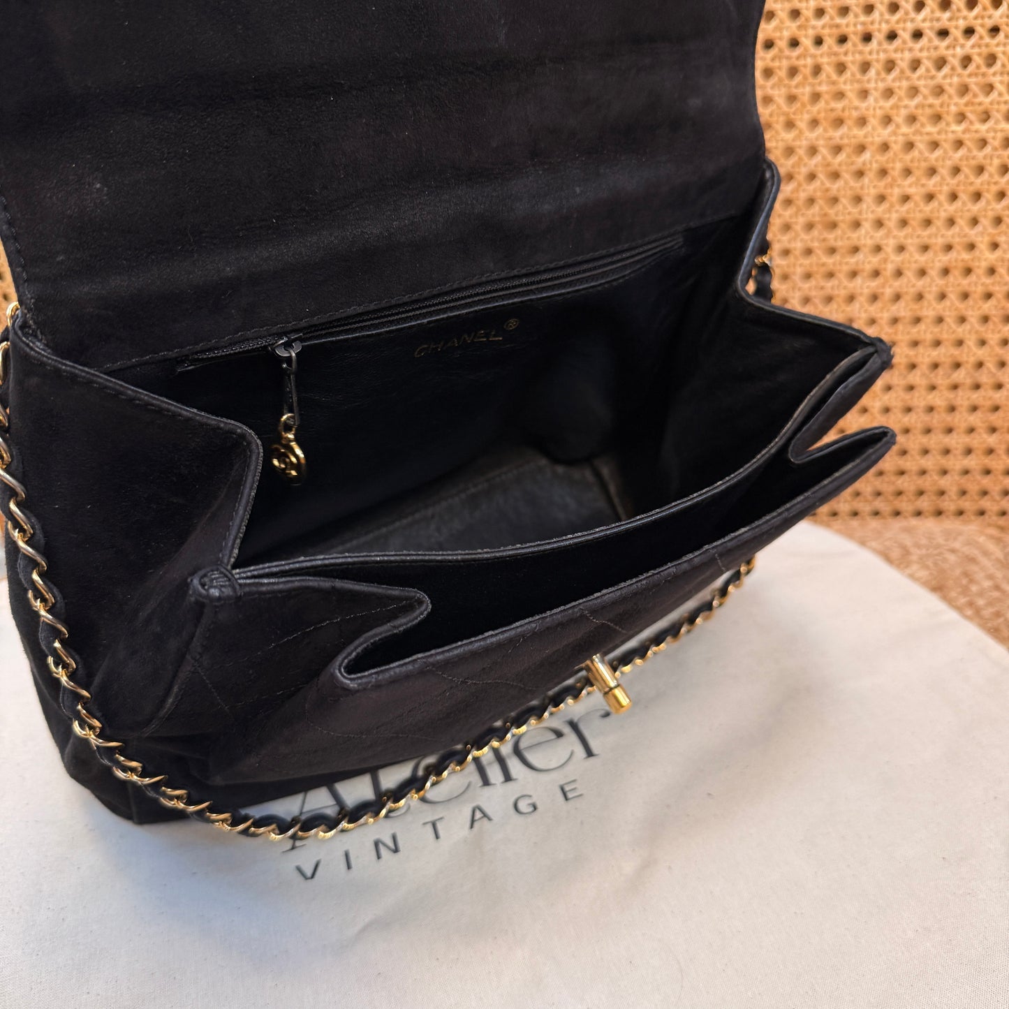 Chanel Rare 1997 Large Suede Single Flap