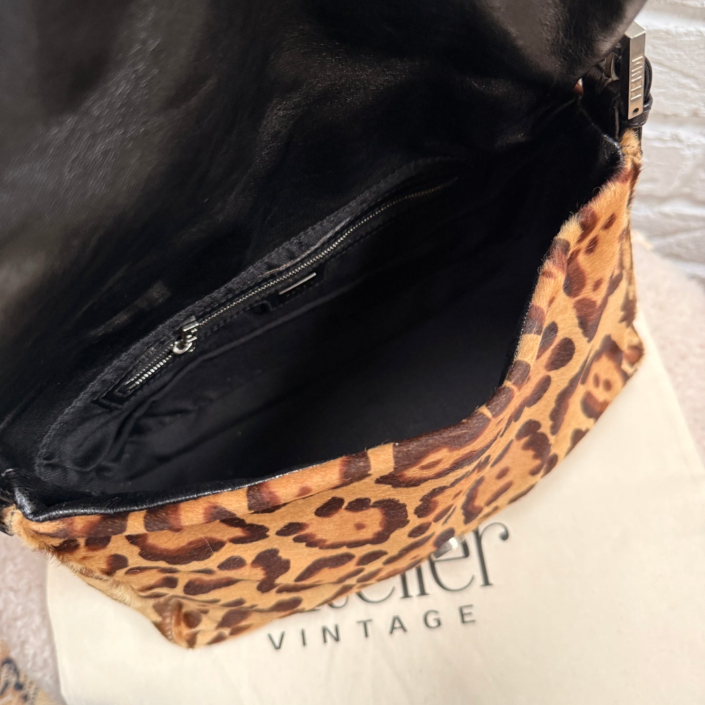 Fendi 1990s Original Fendi Mamma Baguette In Leopard Print Pony Hair