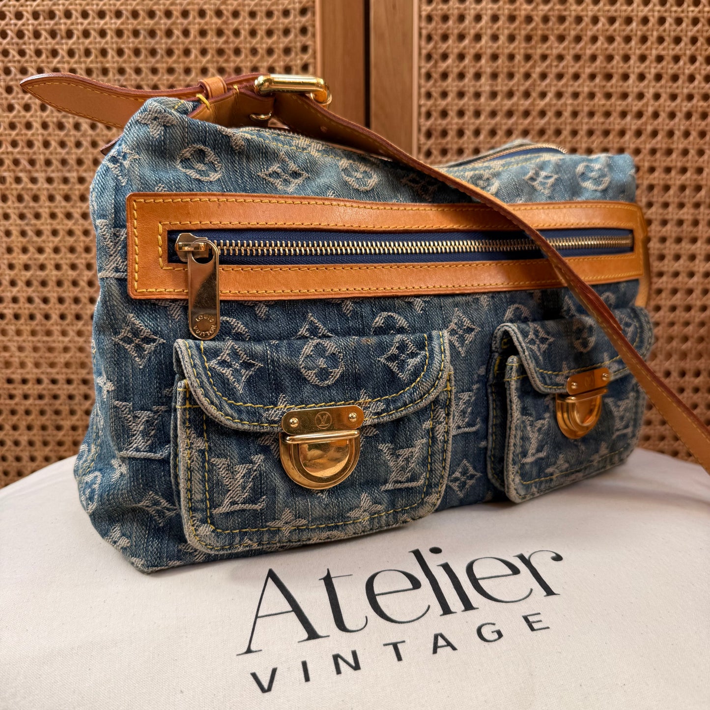 Louis Vuitton 2006 Monogram Denim Cross Body Baggy PM