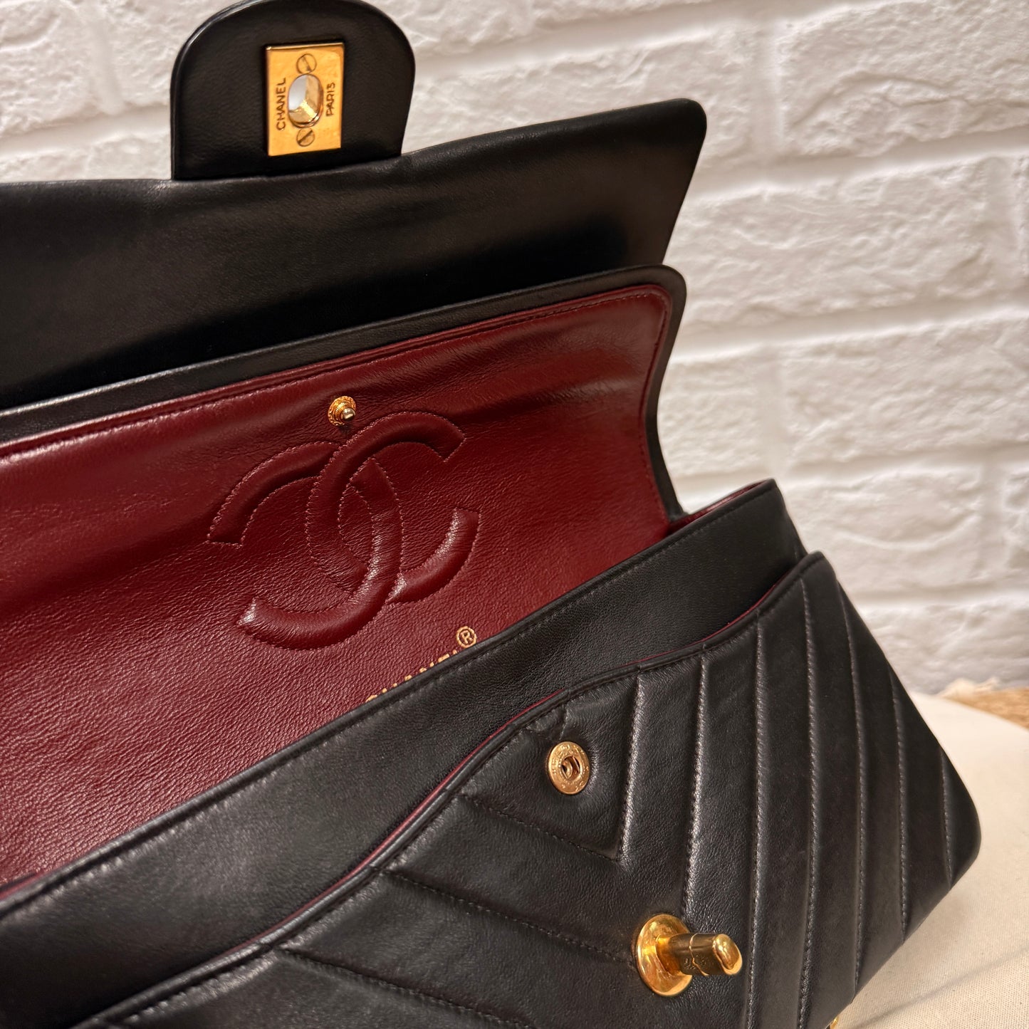 Chanel 1991 Rare & Limited Edition Chevron Classic double flap medium