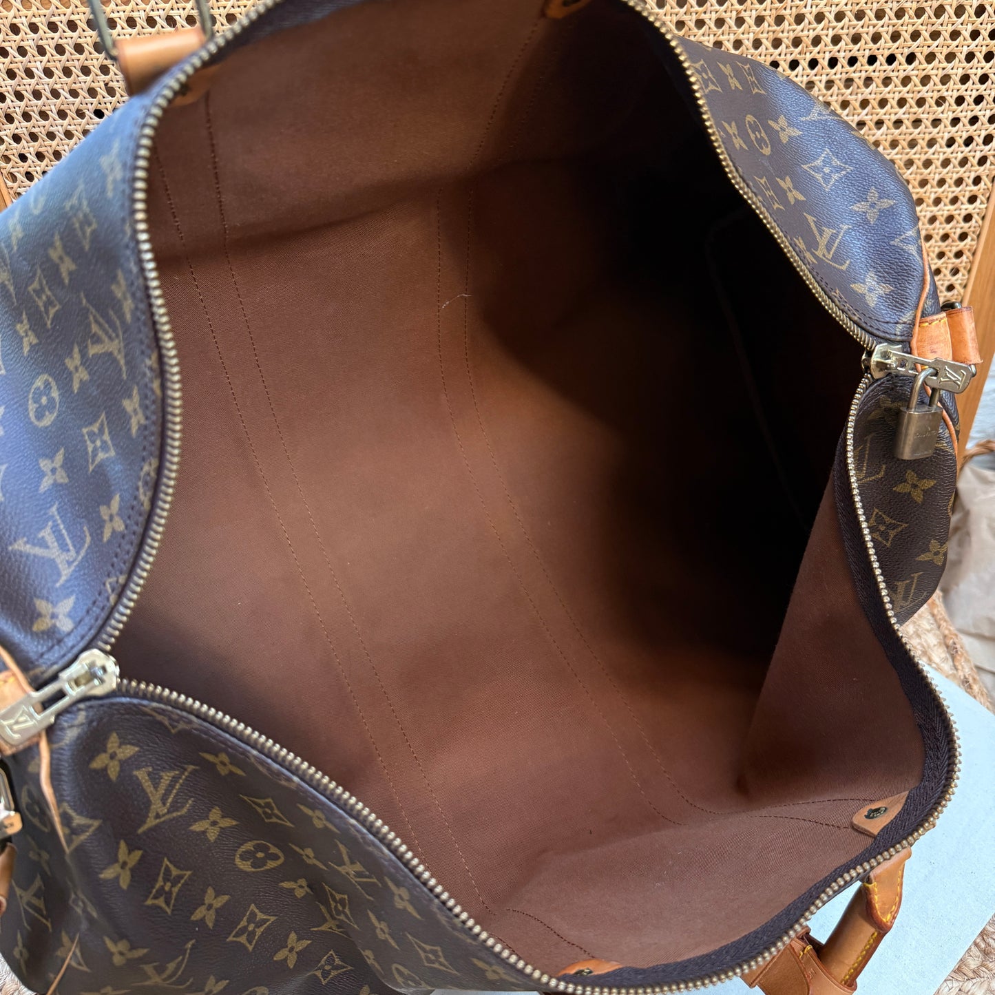 Louis Vuitton 1990 Keepall Bandoulier 50 with luggage tag & handle strap