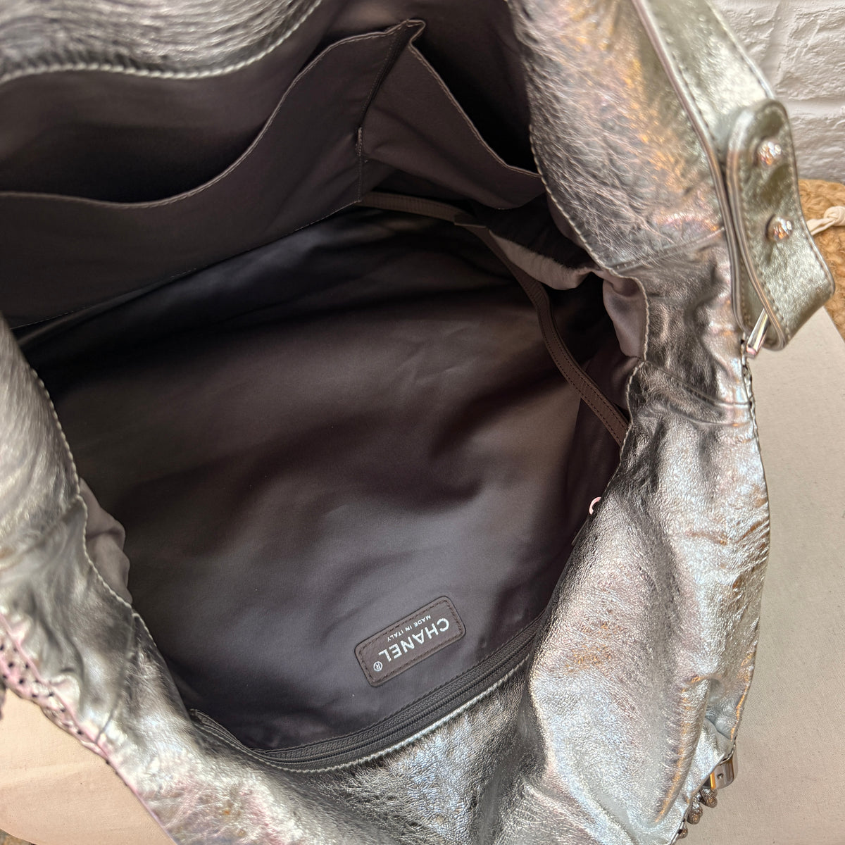 Chanel 2008 Rodeo Drive Oversized tote metallic silver