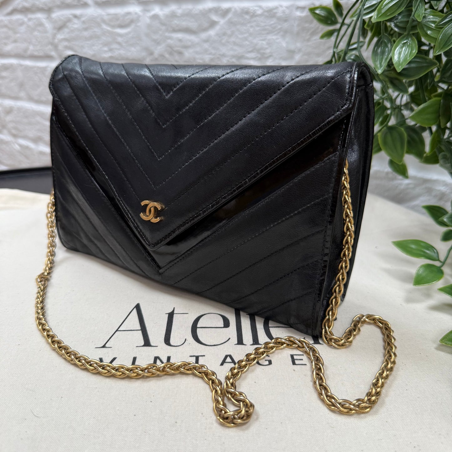 Chanel 1986 Chevron Envelope Flap