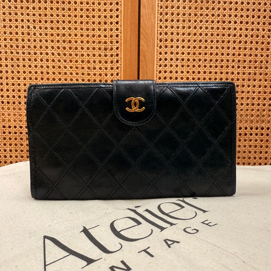 Chanel 1996 Lambskin Leather CC Kisslock Purse