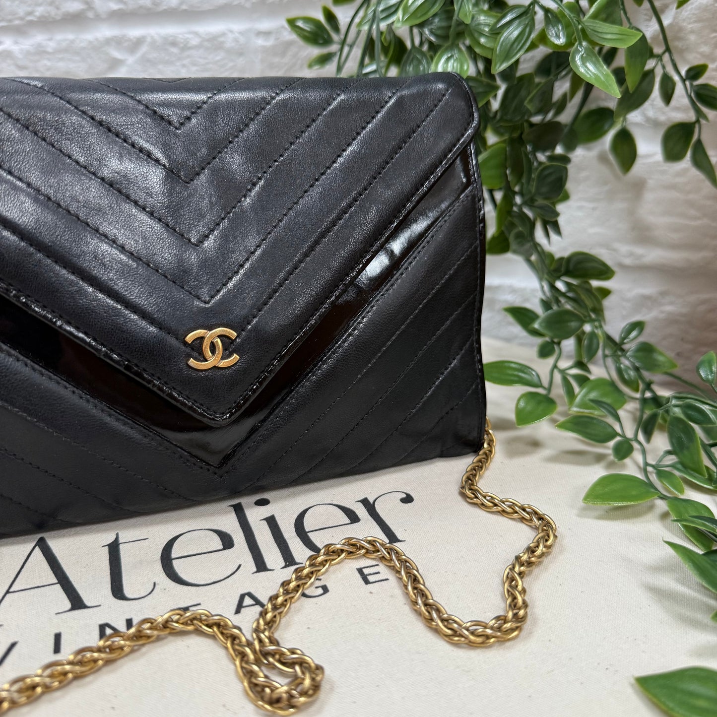 Chanel 1986 Chevron Envelope Flap